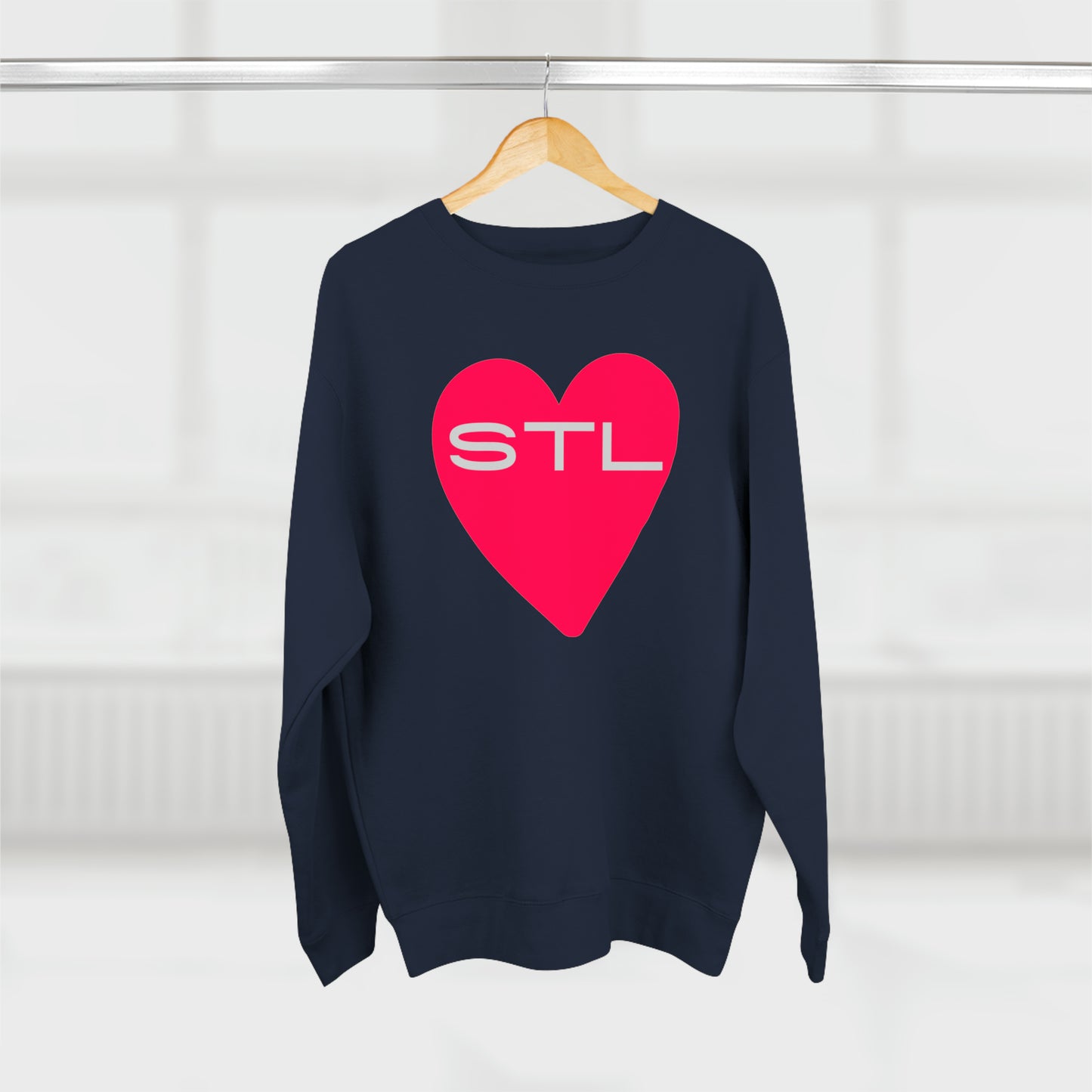 St Louis Soccer Fan "I Heart STL" Mens Womens Premium Crewneck Sweatshirt