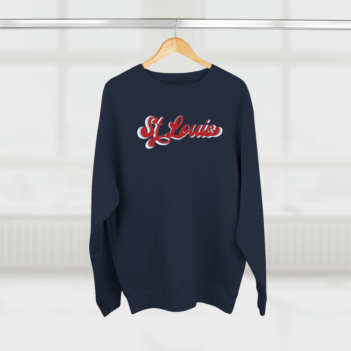 St Louis Red Vintage Script Womens Premium Crewneck Sweatshirt