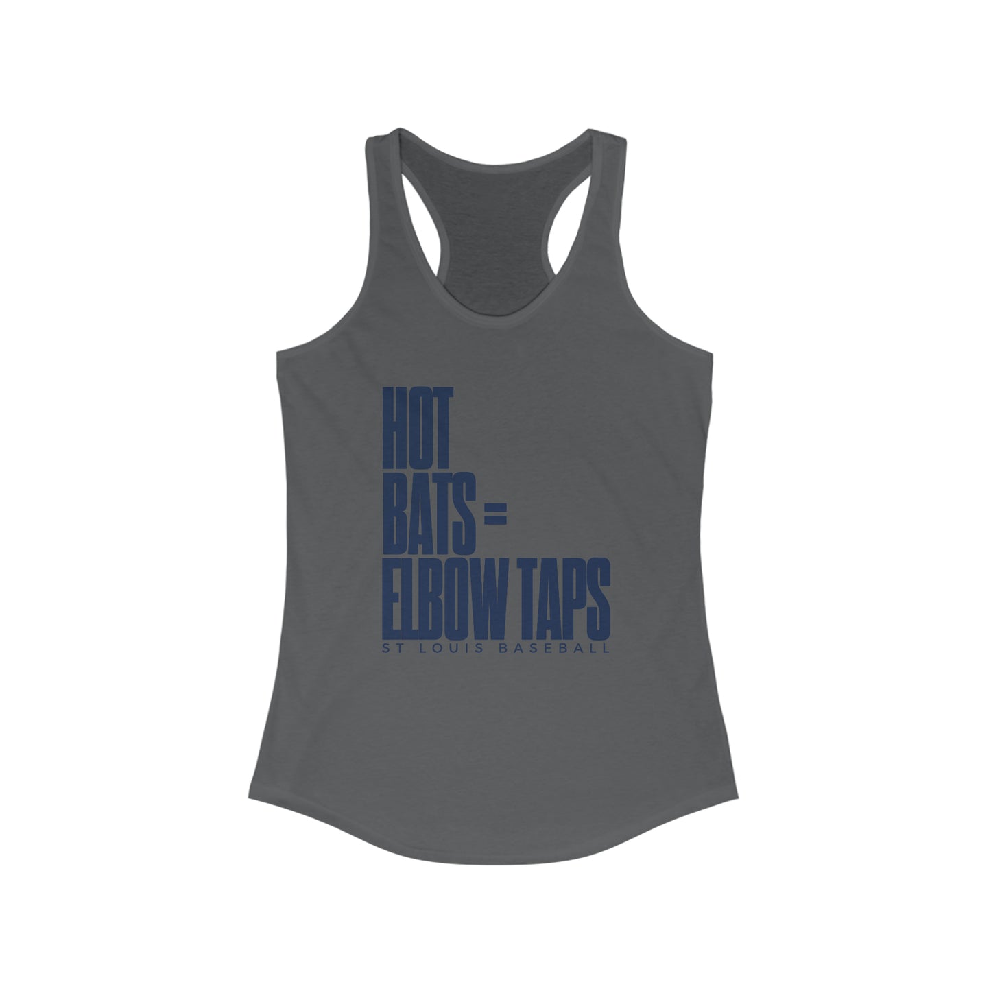 St Louis Baseball Fan "Hot Bats = Elbow Taps" Womens Racerback Tank Top