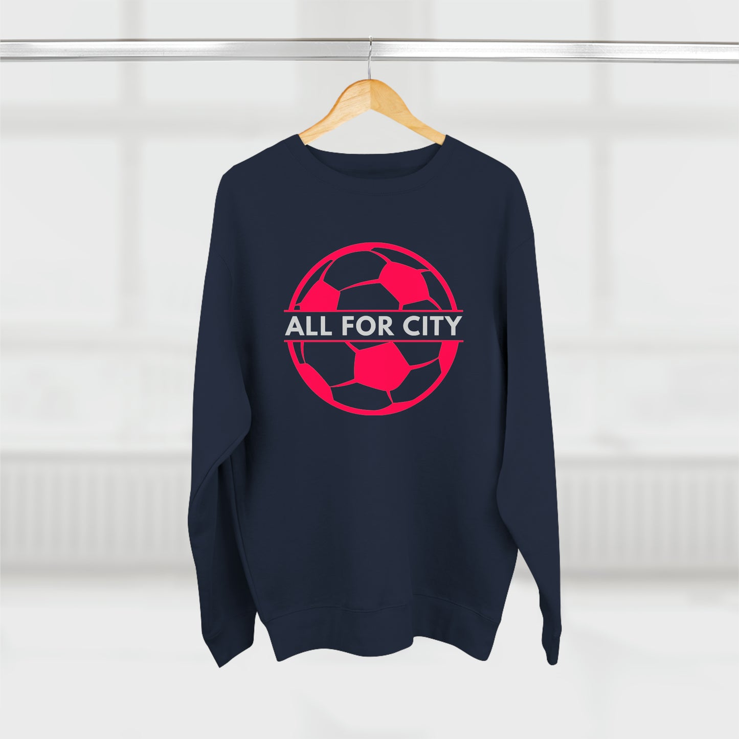 St Louis Soccer Fan "All For CITY" Mens Womens Premium Crewneck Sweatshirt