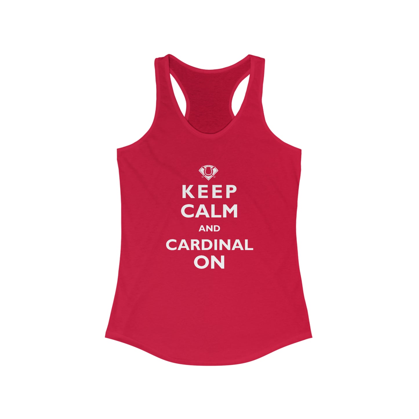 St Louis Baseball "Keep Calm and Cardinal On" Womens Racerback Tank Top