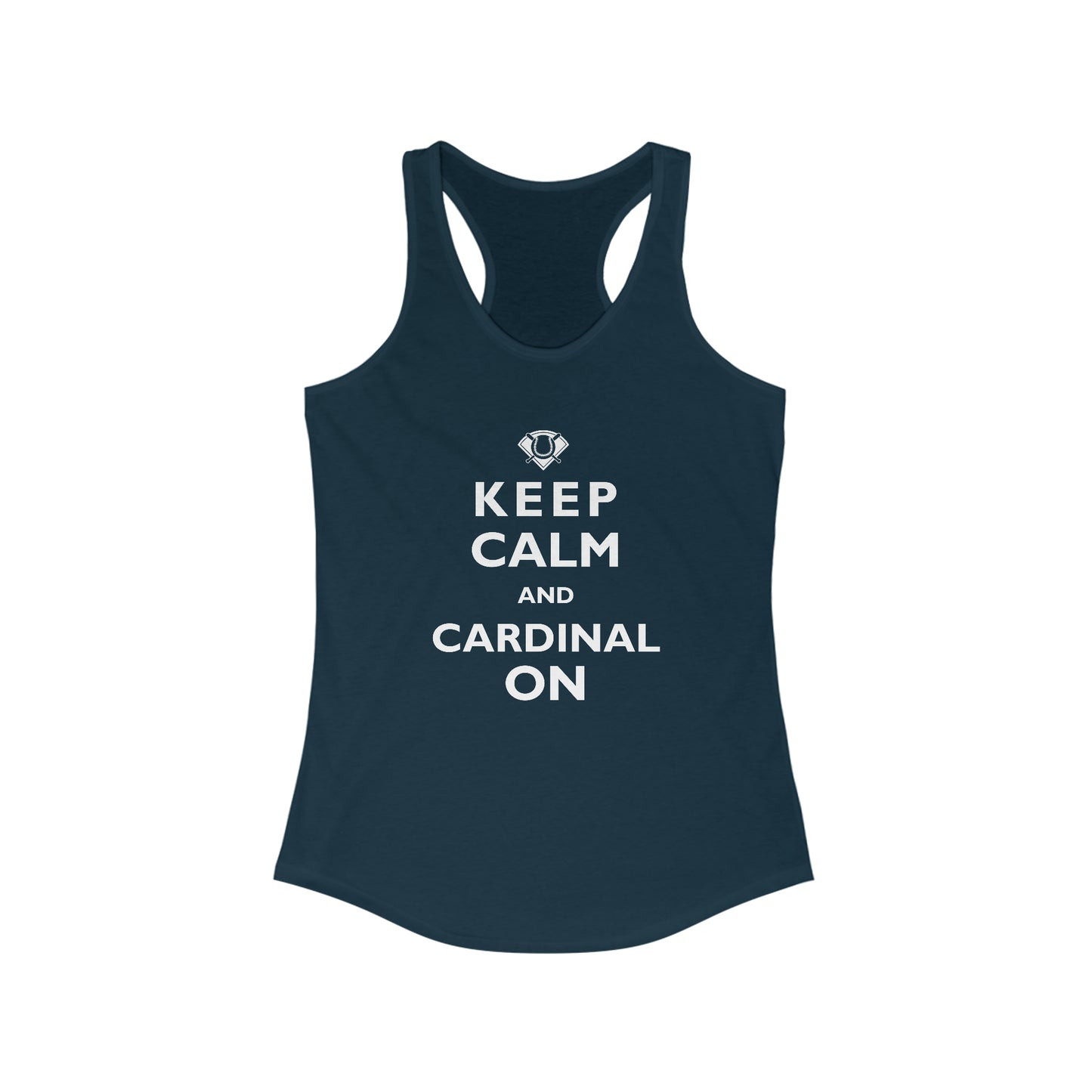 St Louis Baseball "Keep Calm and Cardinal On" Womens Racerback Tank Top