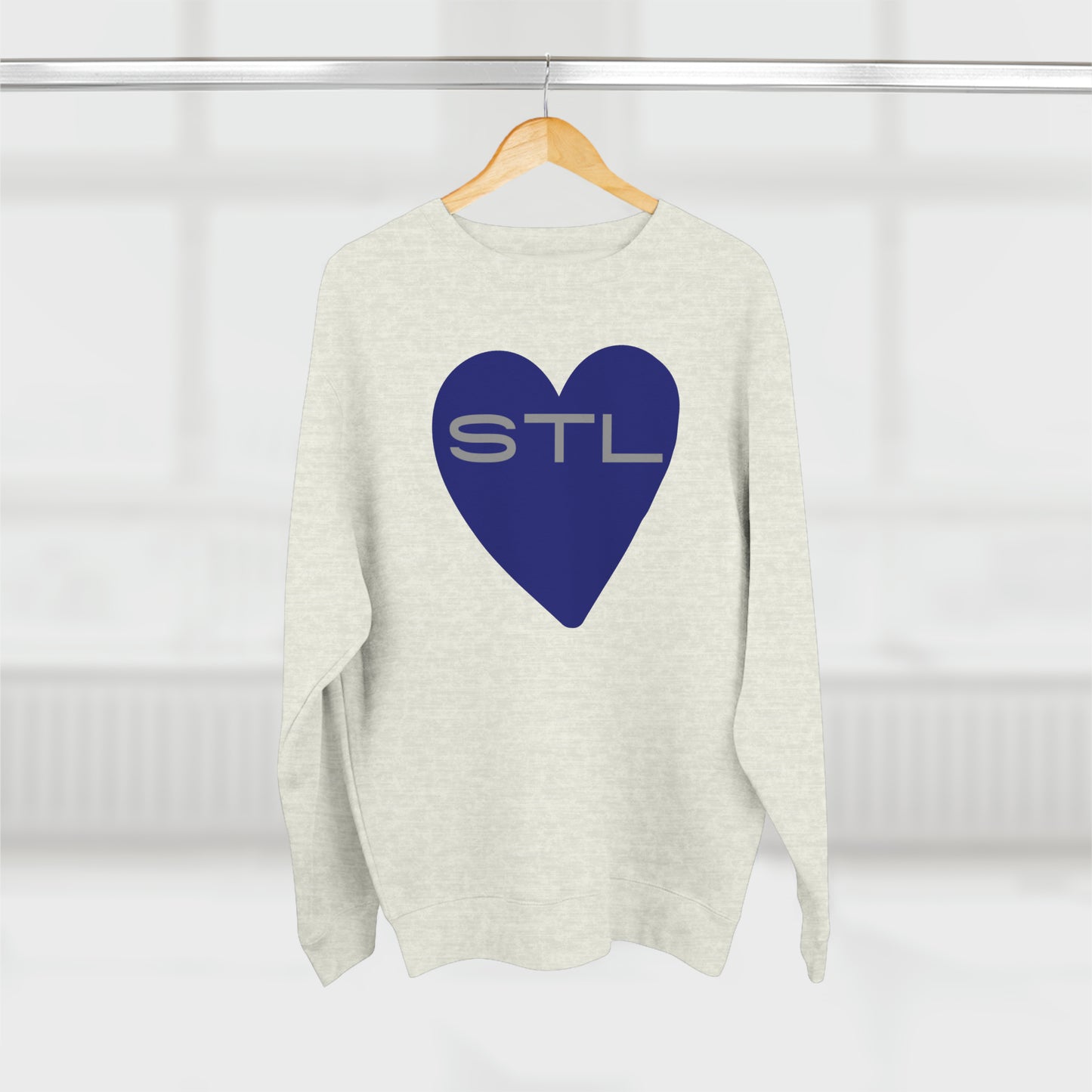 St Louis Football Fan "I Heart STL" Mens Womens Premium Crewneck Sweatshirt