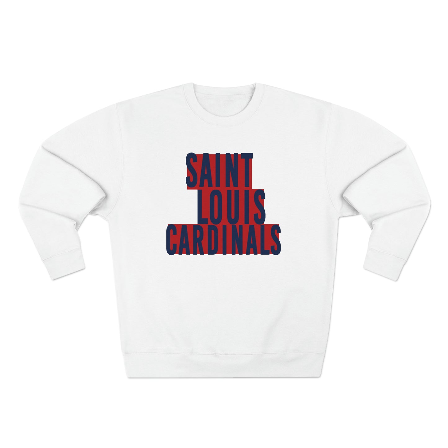 St Louis Baseball Fan Block Print Premium Crewneck Sweatshirt