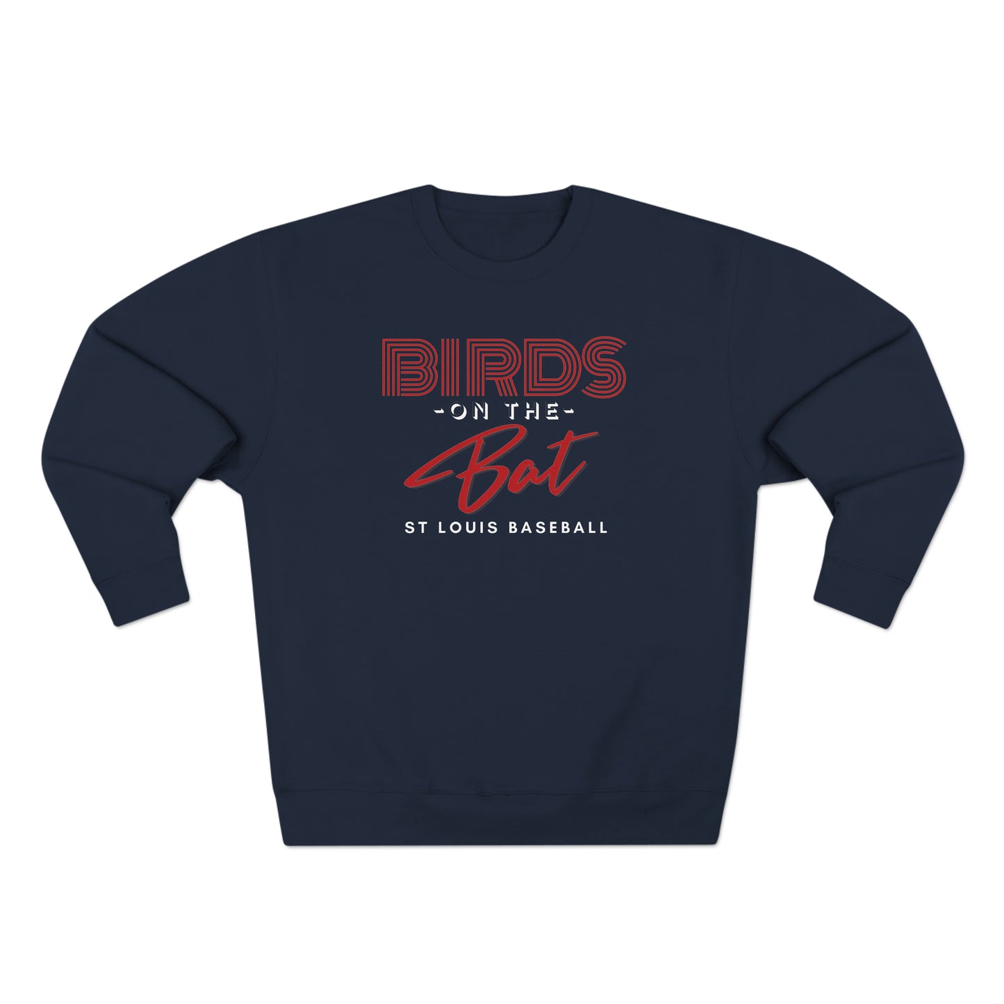 St Louis Baseball Fan "Birds on the Bat" Womens Premium Crewneck Sweatshirt