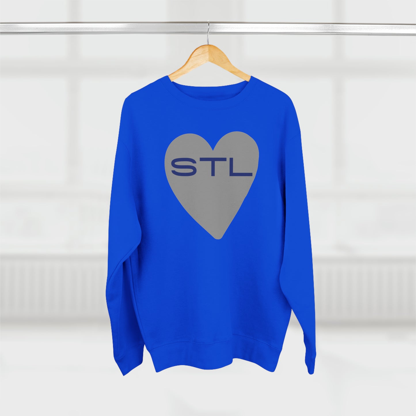 St Louis Football Fan "I Heart STL" Mens Womens Premium Crewneck Sweatshirt