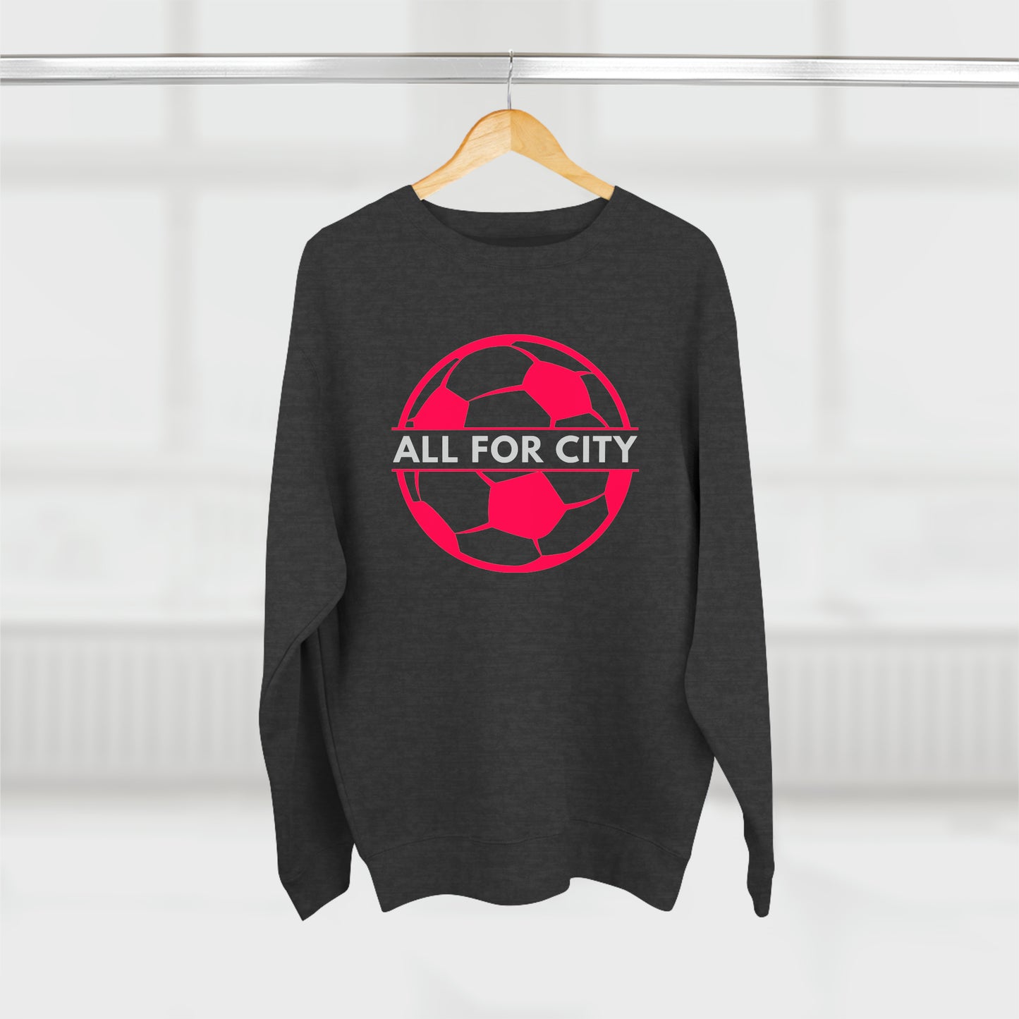 St Louis Soccer Fan "All For CITY" Mens Womens Premium Crewneck Sweatshirt