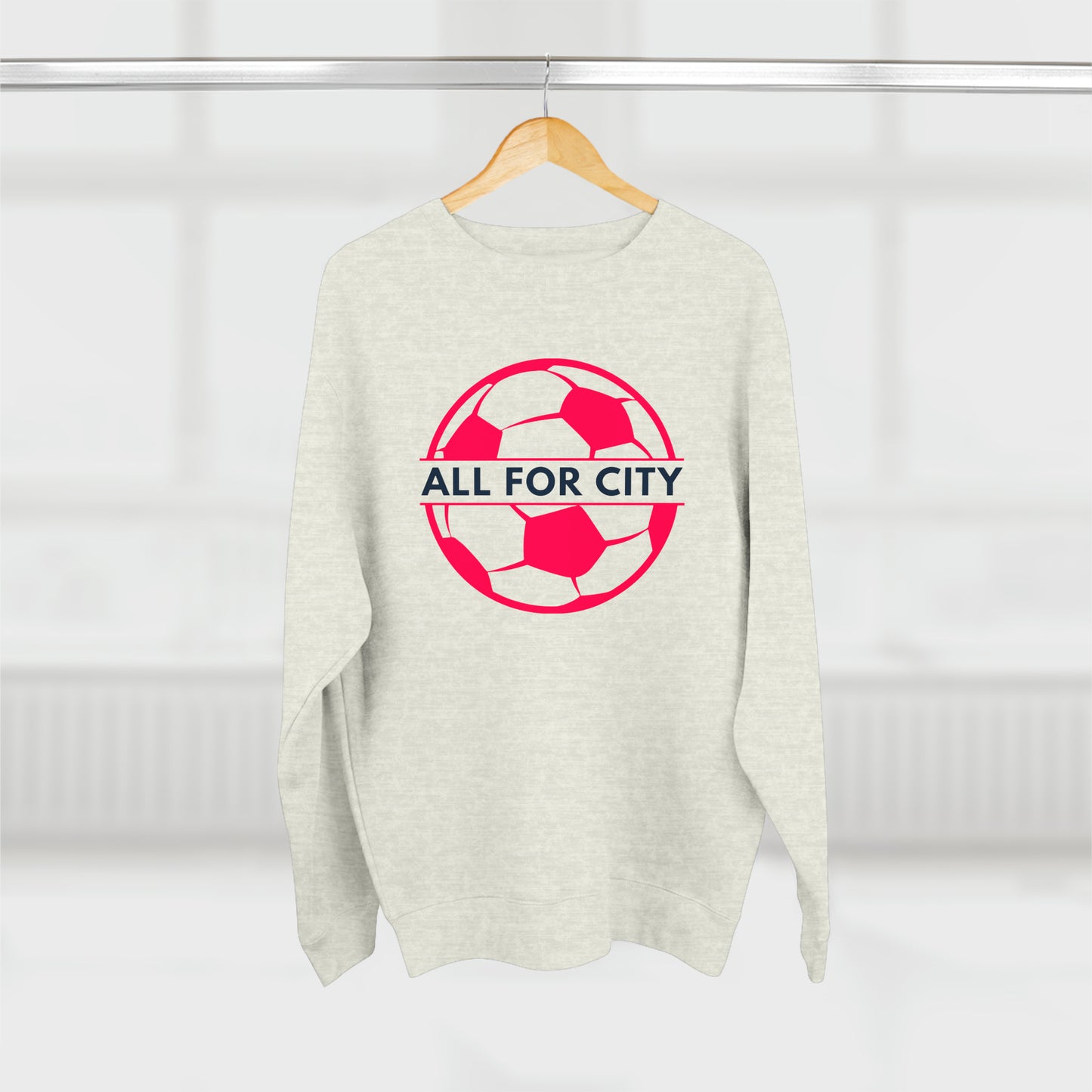 St Louis Soccer Fan "All For CITY" Mens Womens Premium Crewneck Sweatshirt