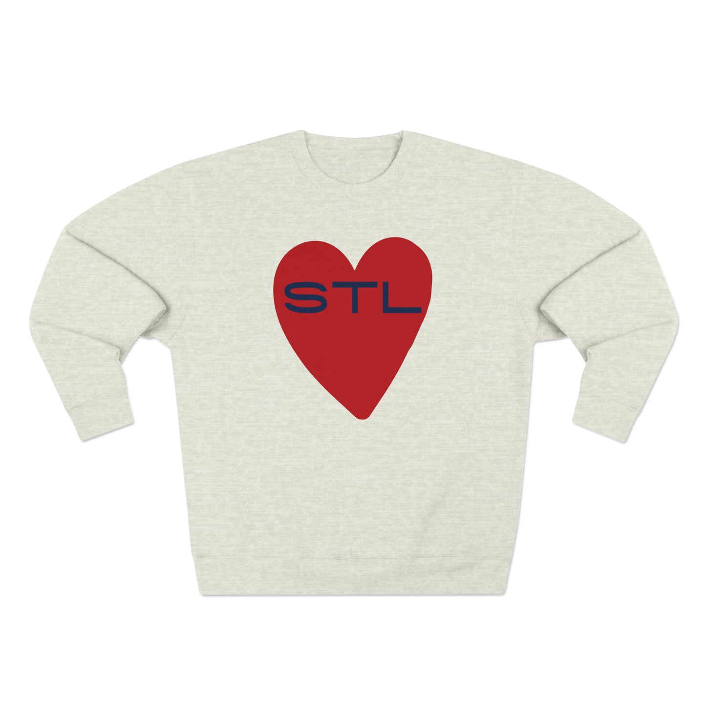 St Louis Baseball Fan "I Heart STL" Mens Womens Premium Crewneck Sweatshirt