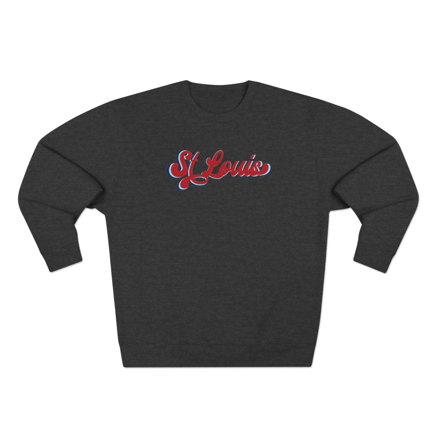 St Louis Red Vintage Script Womens Premium Crewneck Sweatshirt