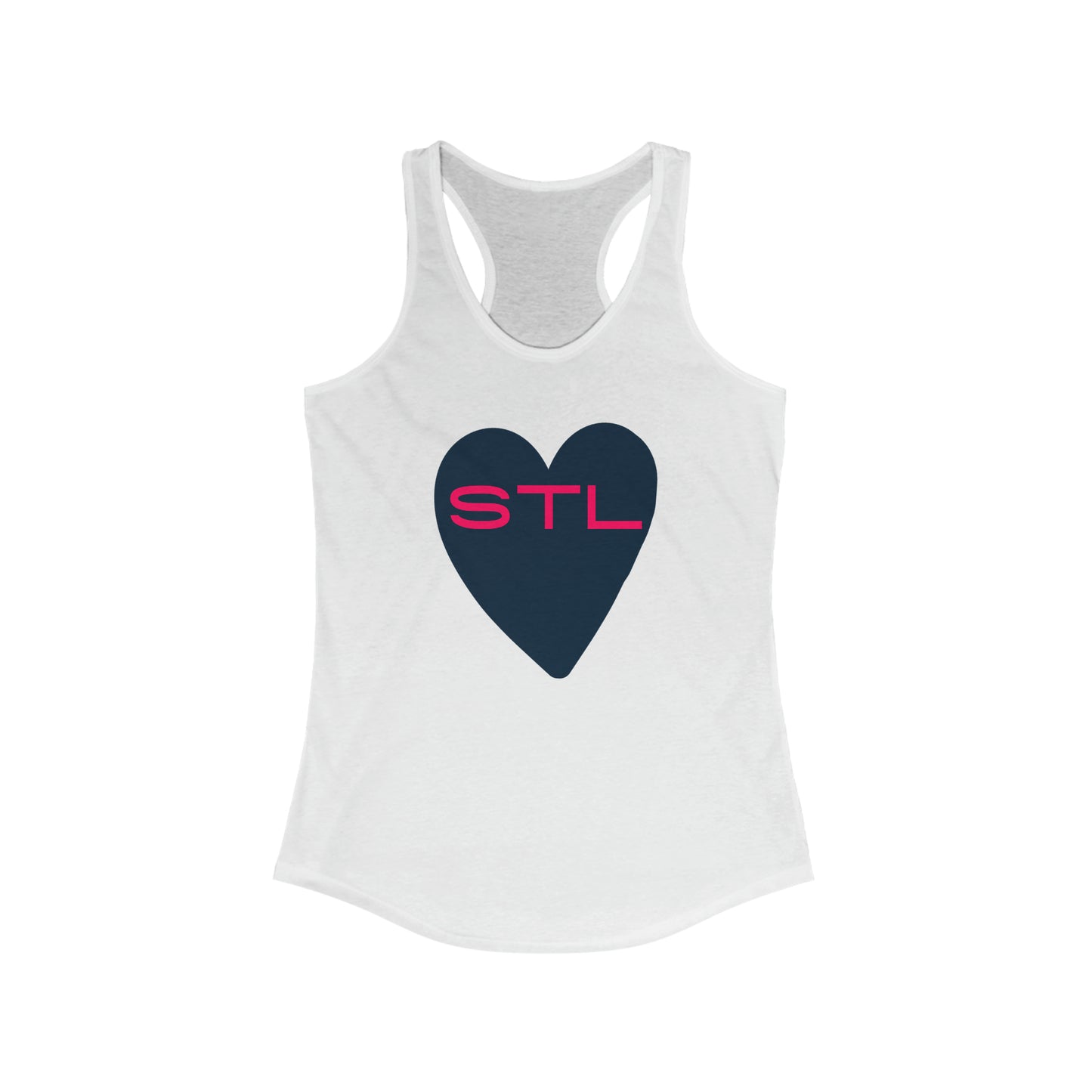 St Louis Soccer Fan "I Heart STL" Womens Racerback Tank Top Shirt