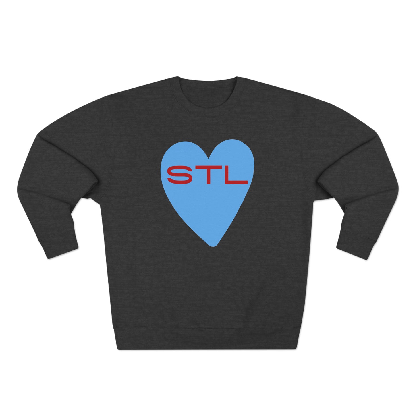 St Louis Baseball Fan "I Heart STL" Mens Womens Premium Crewneck Sweatshirt