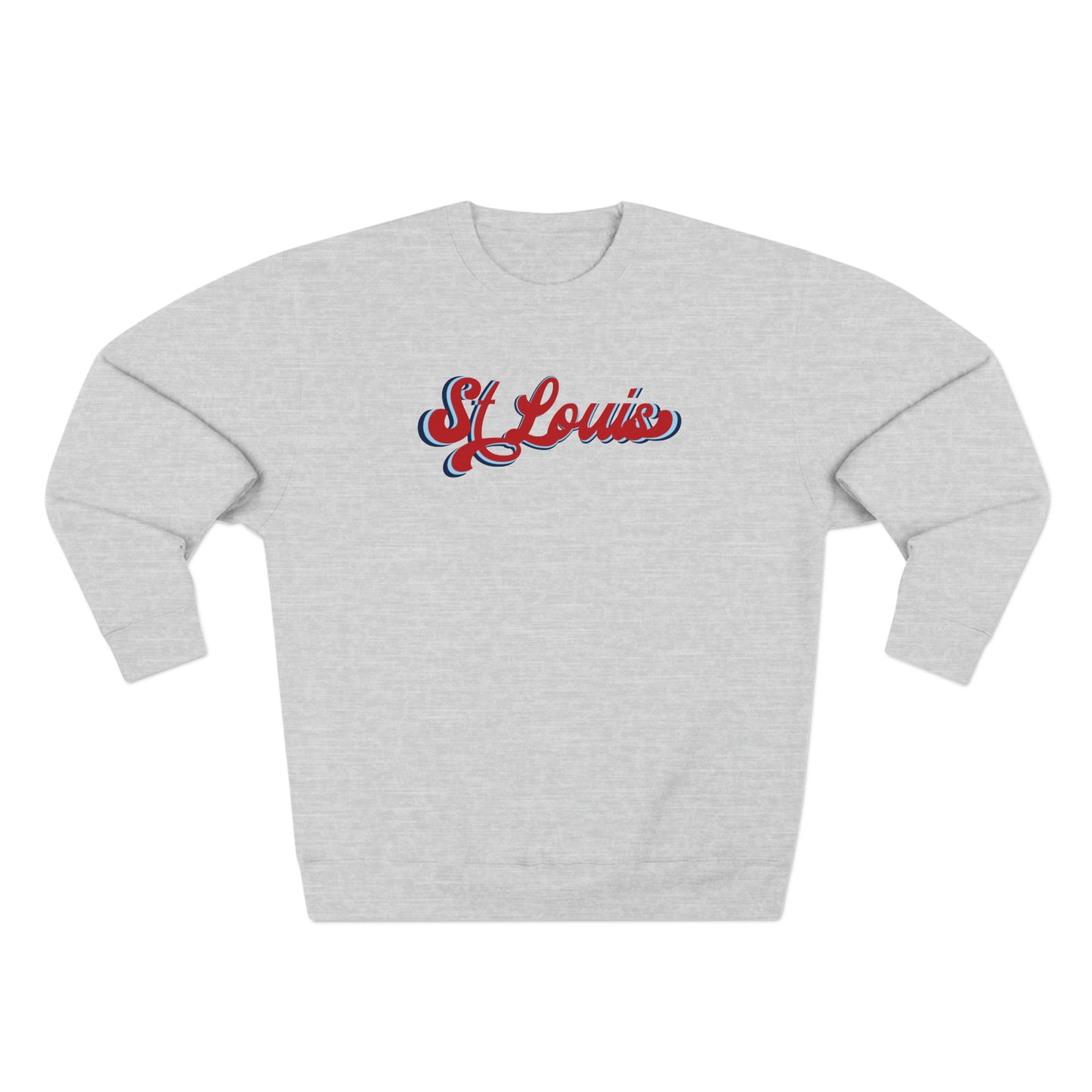 St Louis Red Vintage Script Womens Premium Crewneck Sweatshirt