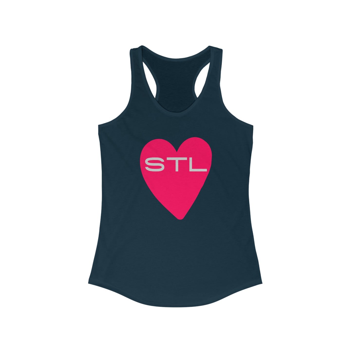 St Louis Soccer Fan "I Heart STL" Womens Racerback Tank Top Shirt