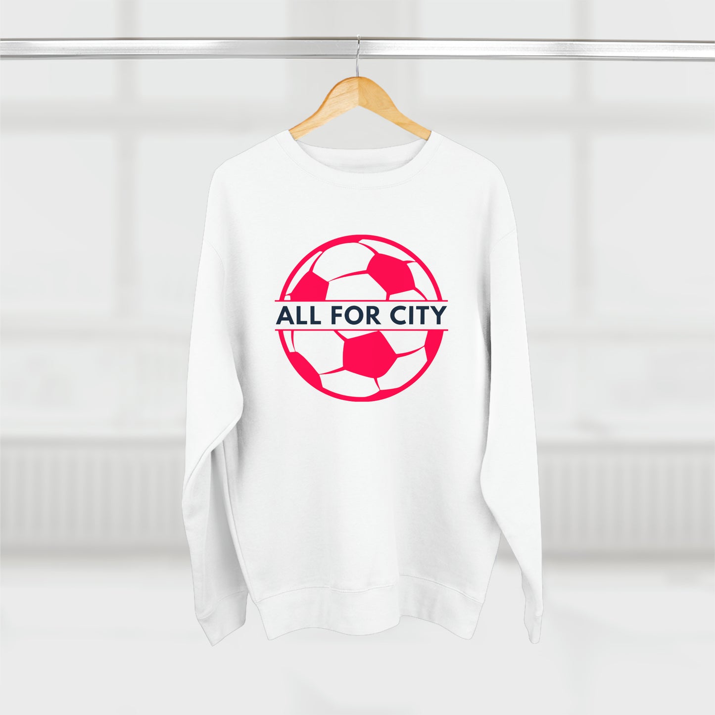 St Louis Soccer Fan "All For CITY" Mens Womens Premium Crewneck Sweatshirt