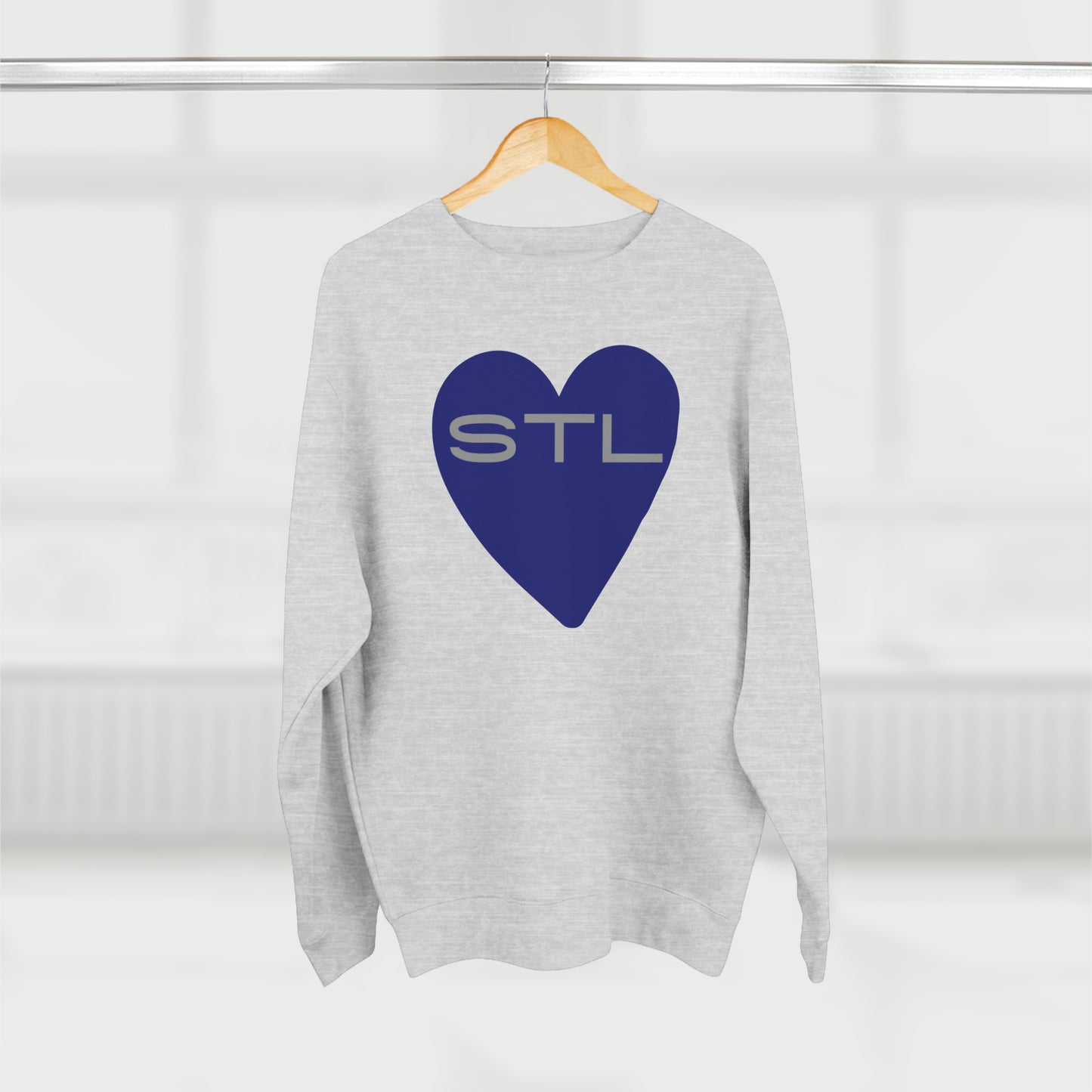 St Louis Football Fan "I Heart STL" Mens Womens Premium Crewneck Sweatshirt