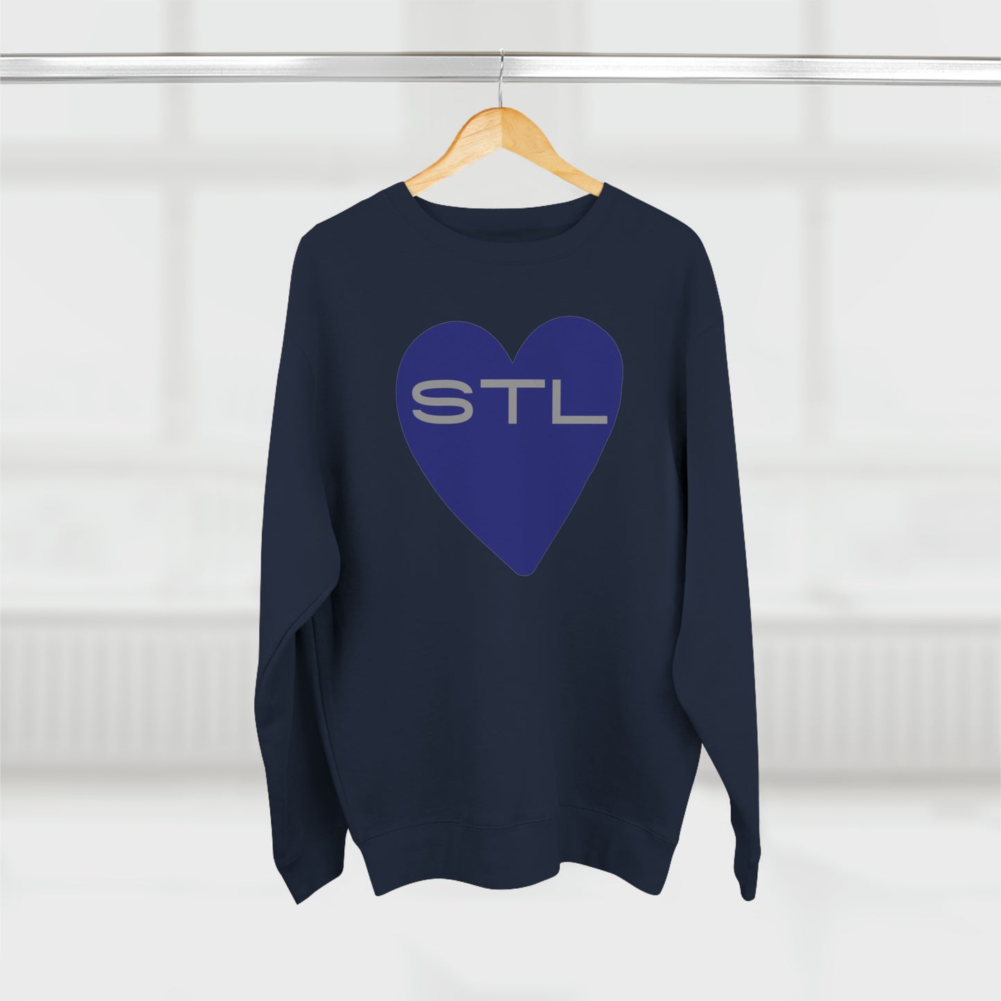 St Louis Football Fan "I Heart STL" Mens Womens Premium Crewneck Sweatshirt