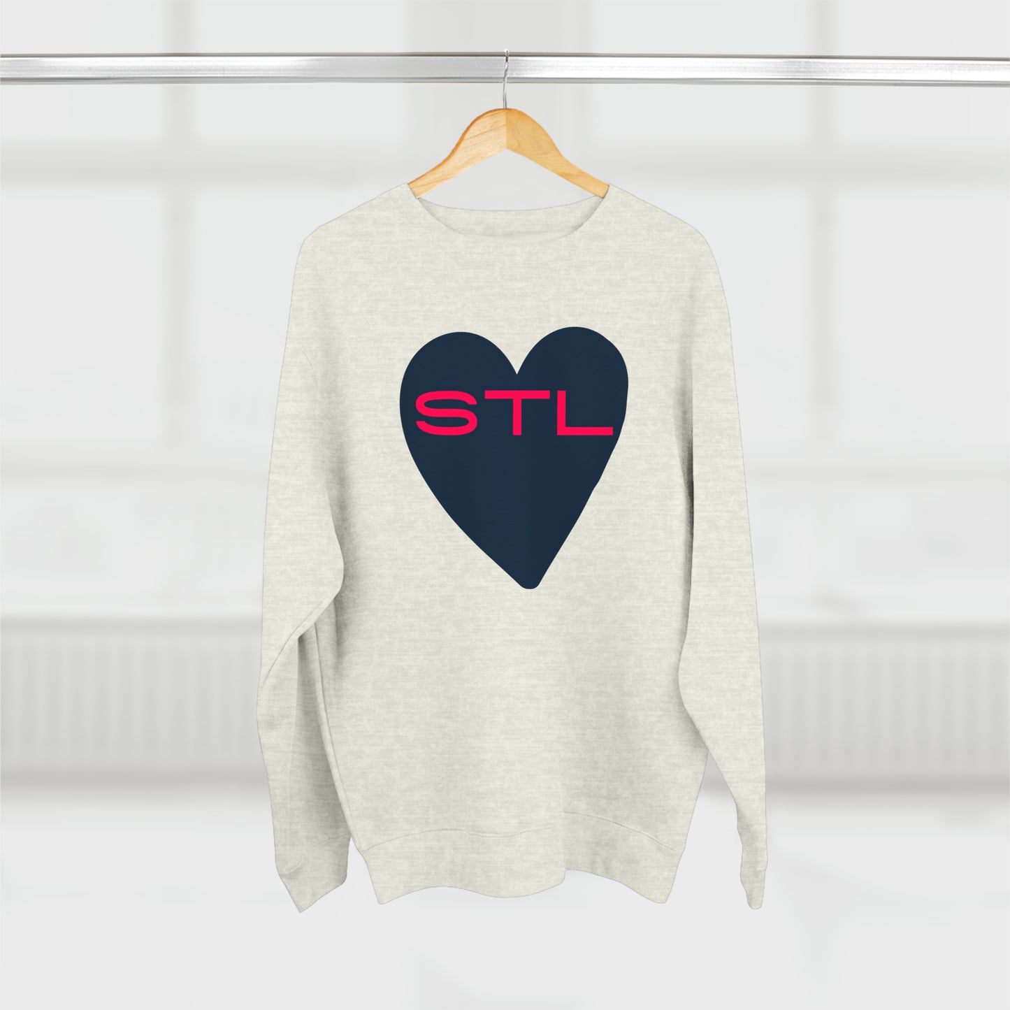 St Louis Soccer Fan "I Heart STL" Mens Womens Premium Crewneck Sweatshirt