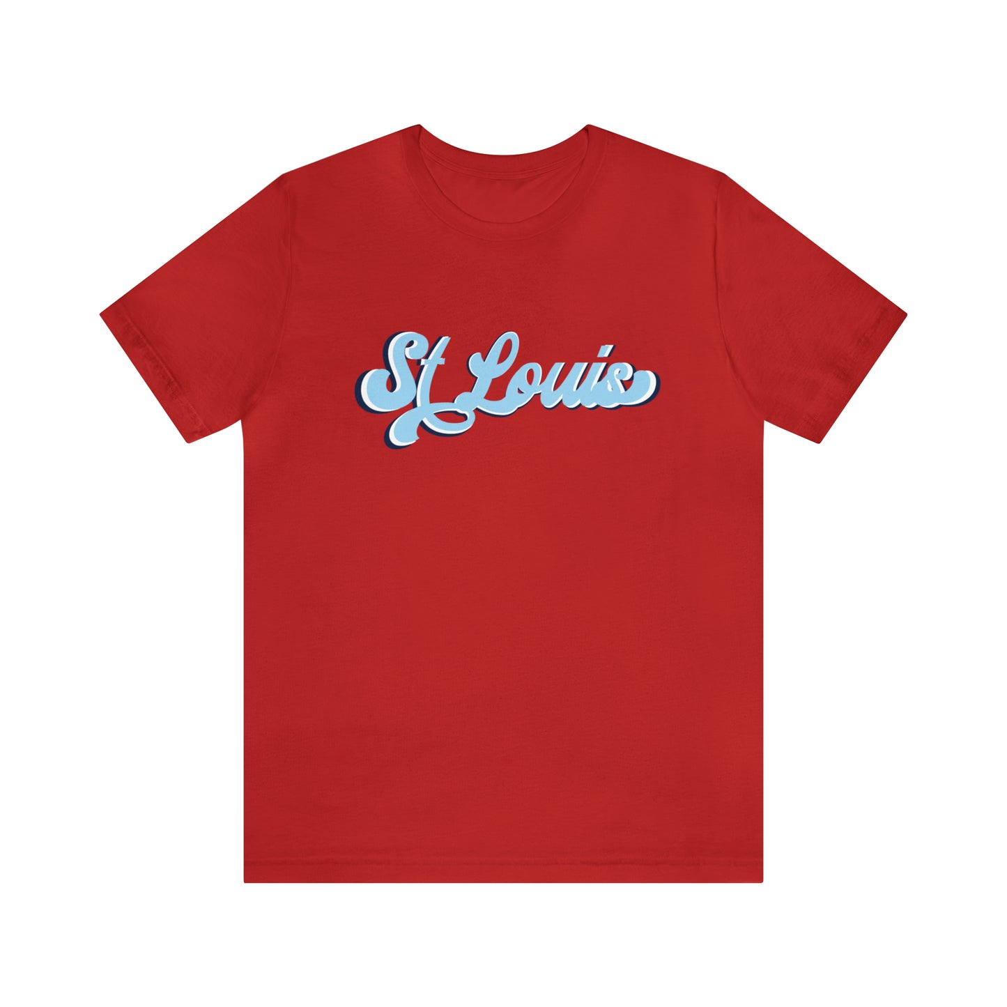 St Louis Red Vintage Script Womens Short Sleeve Tee