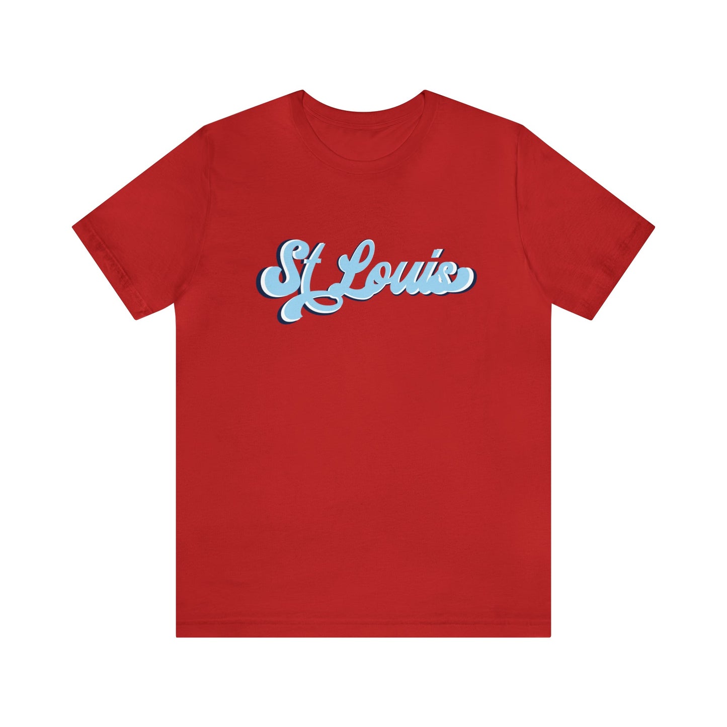 St Louis Red Vintage Script Mens Short Sleeve Tee