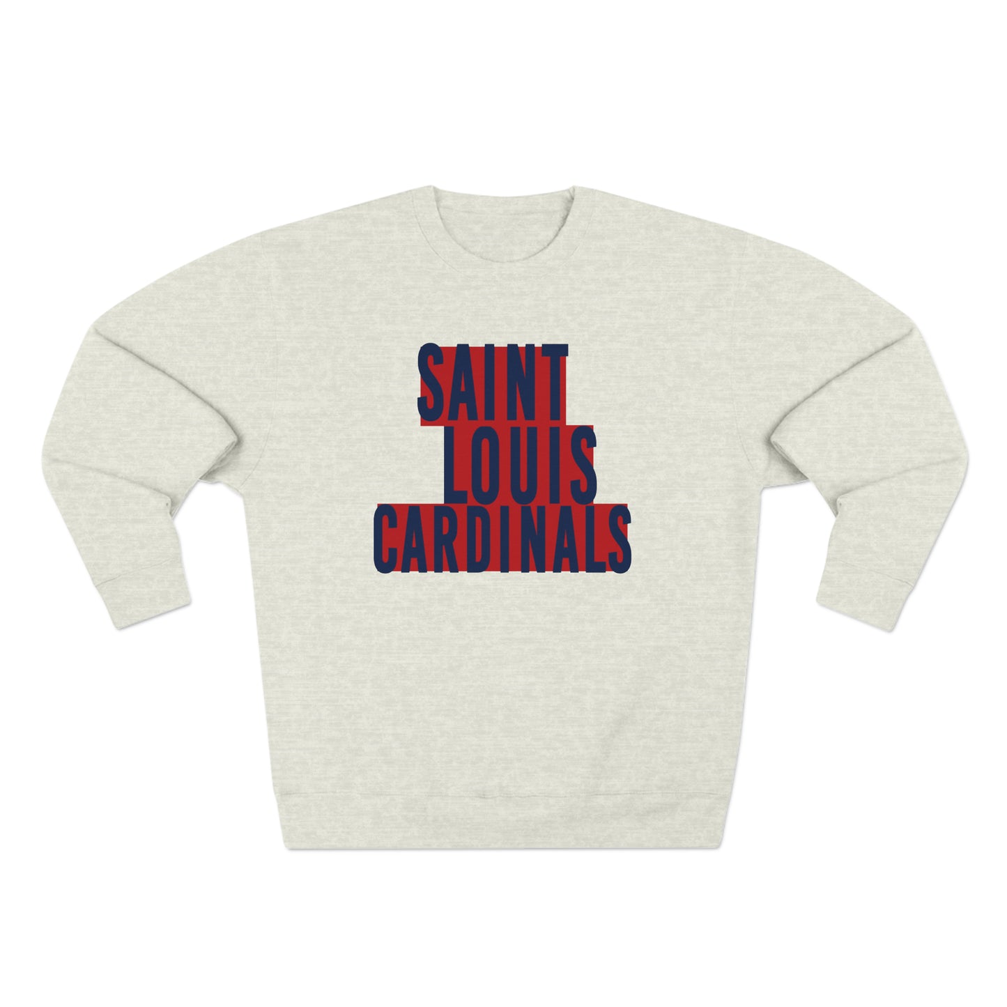 St Louis Baseball Fan Block Print Premium Crewneck Sweatshirt