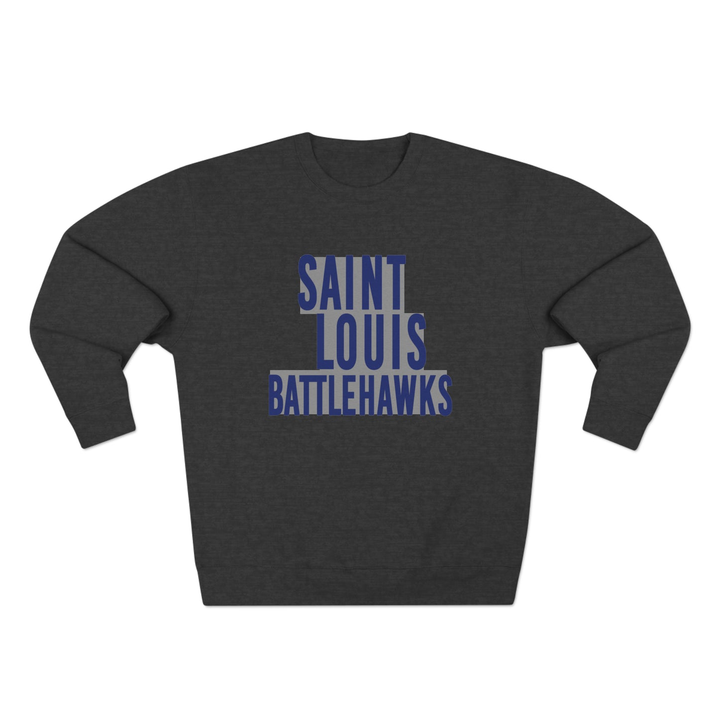 St Louis Football Fan Block Text Mens Womens Premium Crewneck Sweatshirt