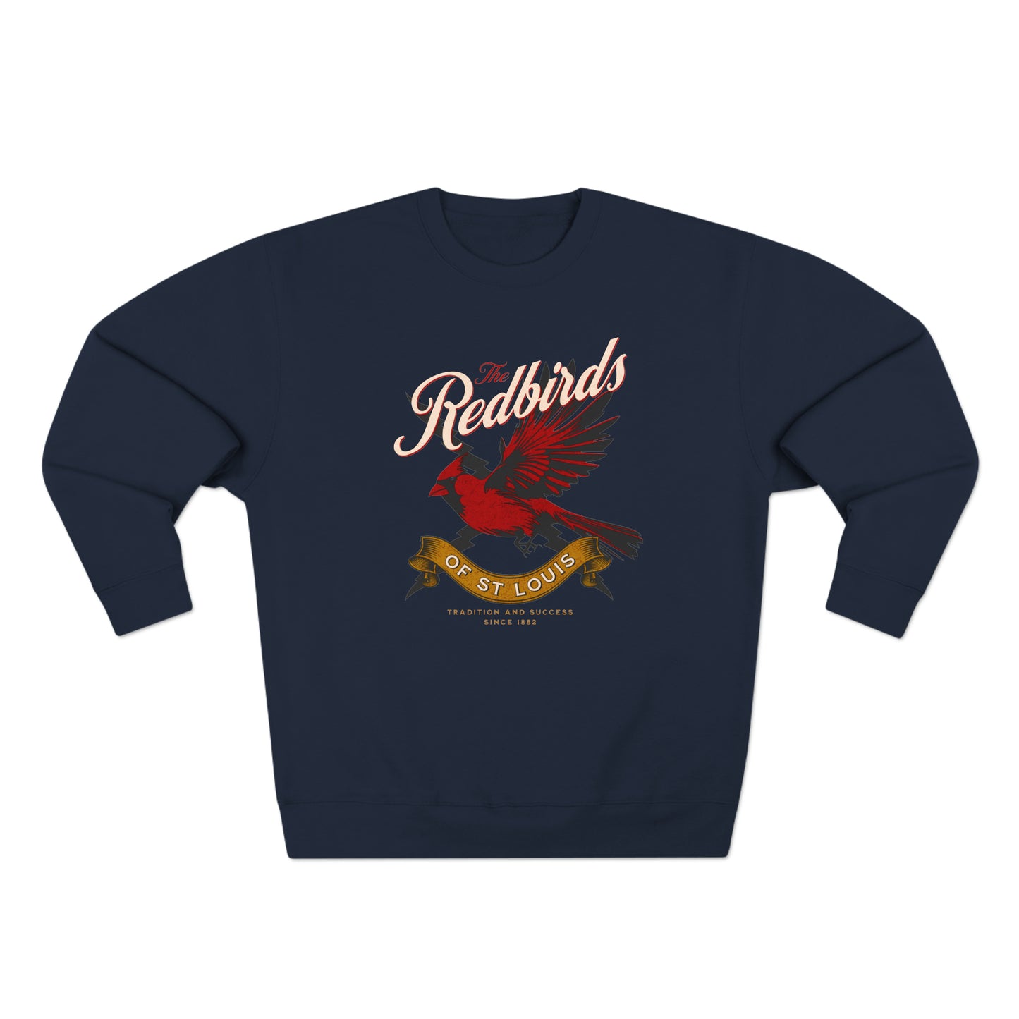 St Louis Baseball Fan "The Redbirds of St Louis" Womens Premium Crewneck Sweatshirt