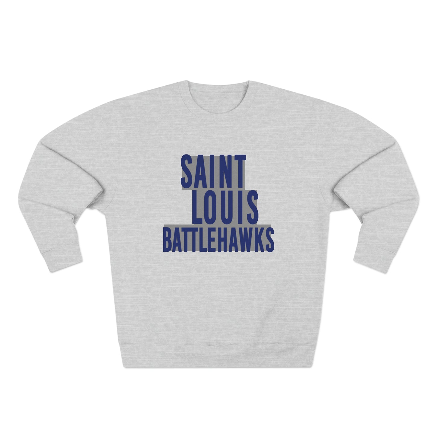 St Louis Football Fan Block Text Mens Womens Premium Crewneck Sweatshirt