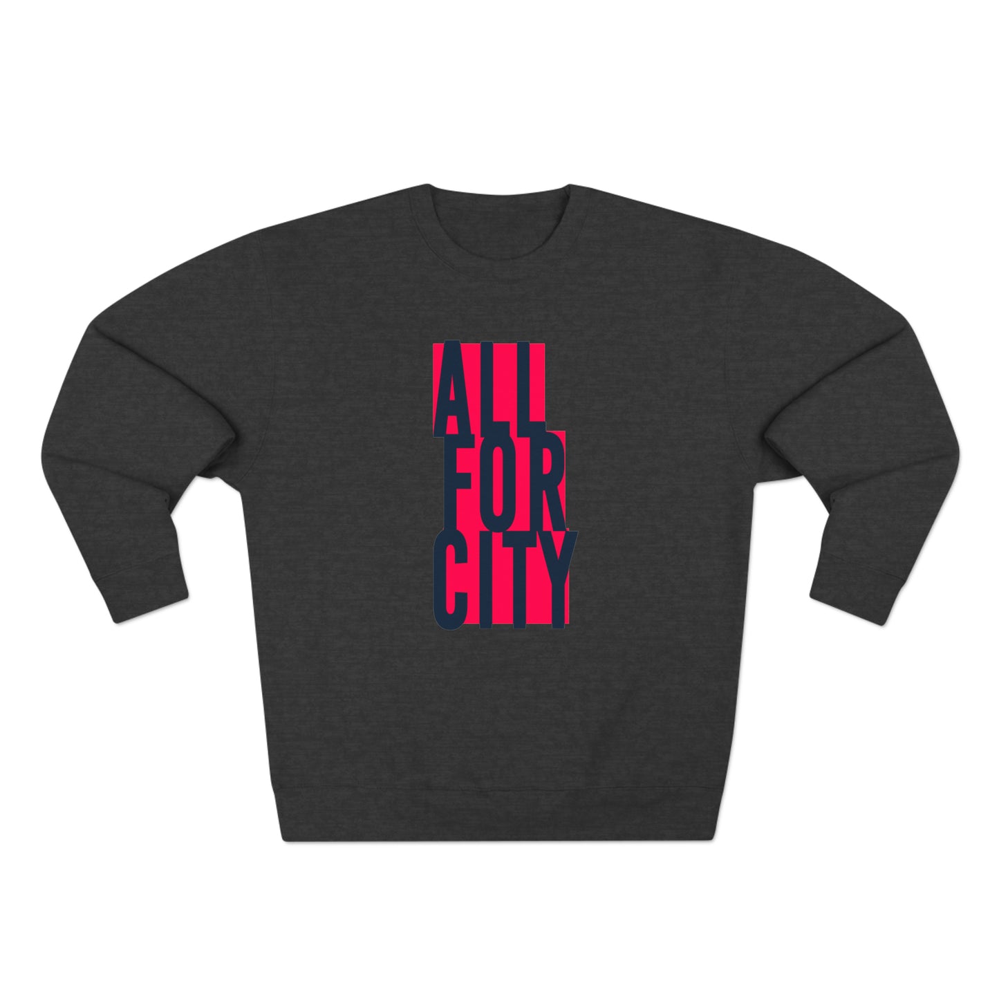 St Louis Soccer Fan "All For City" Block Print Mens Womens Premium Crewneck Sweatshirt