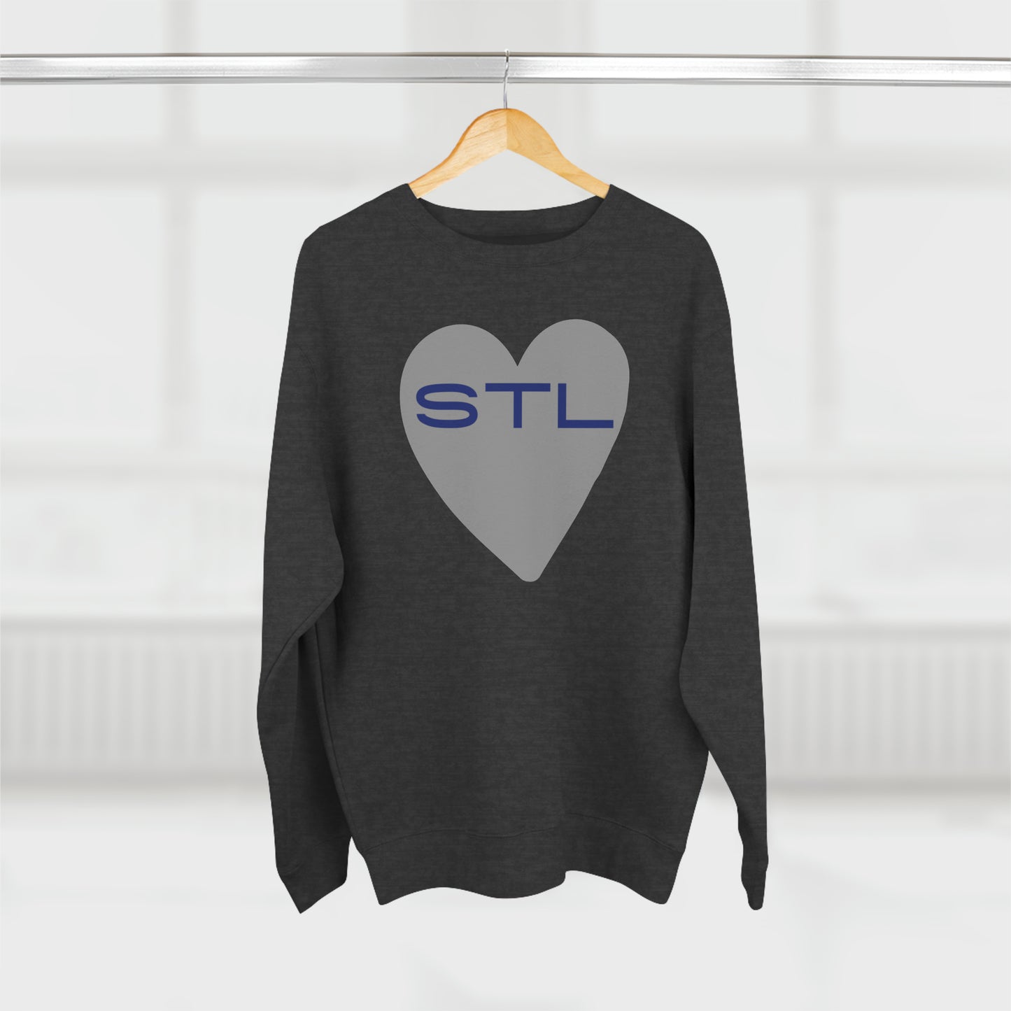 St Louis Football Fan "I Heart STL" Mens Womens Premium Crewneck Sweatshirt