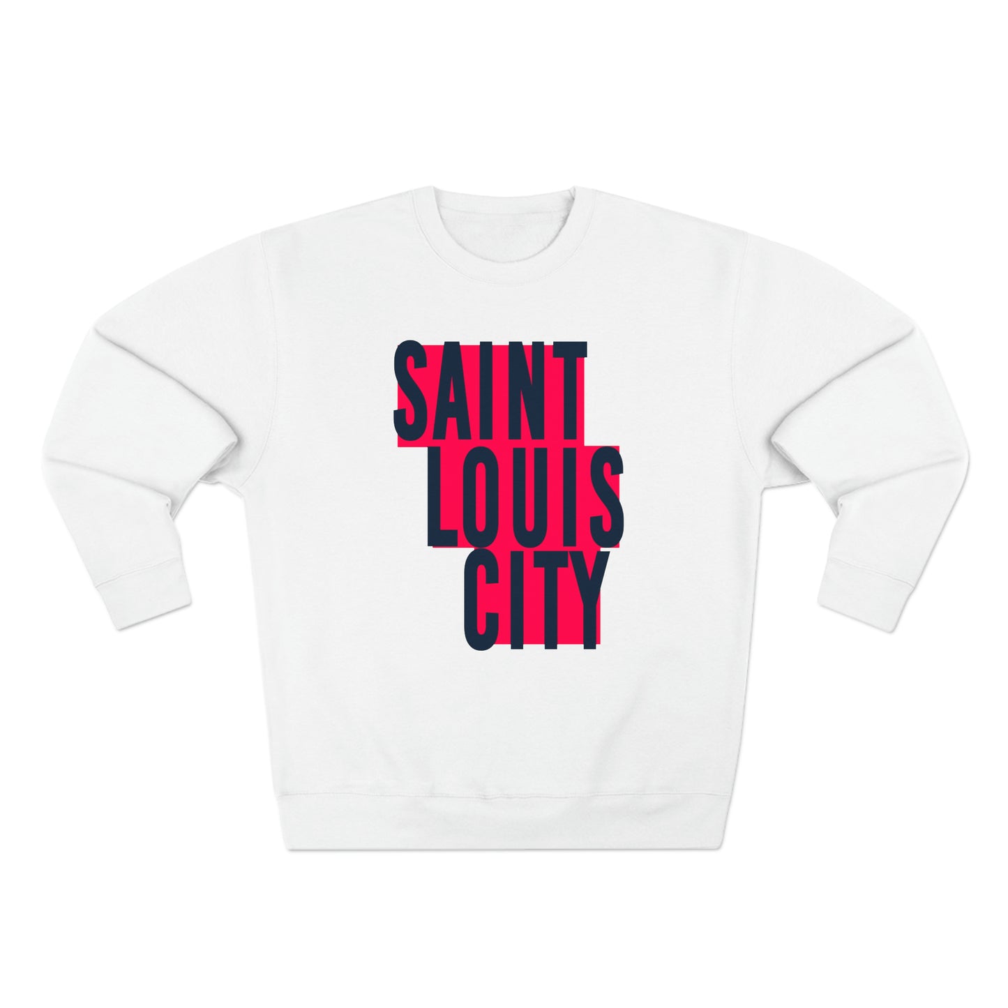 St Louis Soccer Fan Block Print Mens Womens Premium Crewneck Sweatshirt