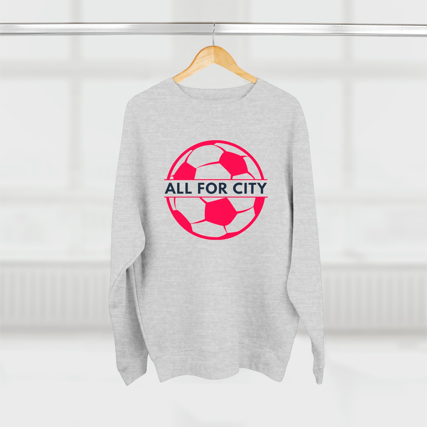 St Louis Soccer Fan "All For CITY" Mens Womens Premium Crewneck Sweatshirt