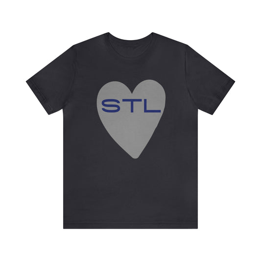 St Louis Football Fan "I Heart STL" Mens Womens Jersey Short Sleeve Tee