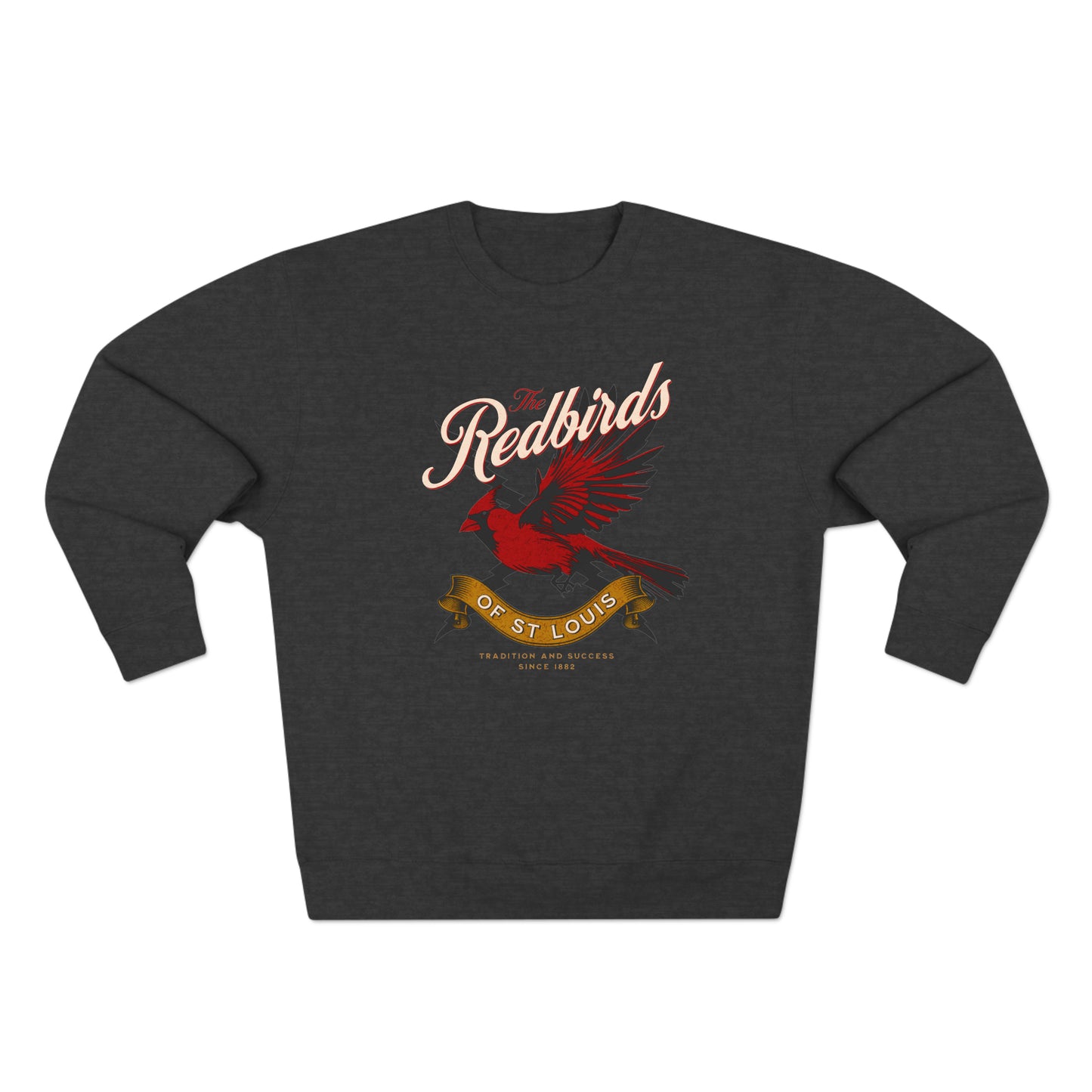 St Louis Baseball Fan "The Redbirds of St Louis" Womens Premium Crewneck Sweatshirt