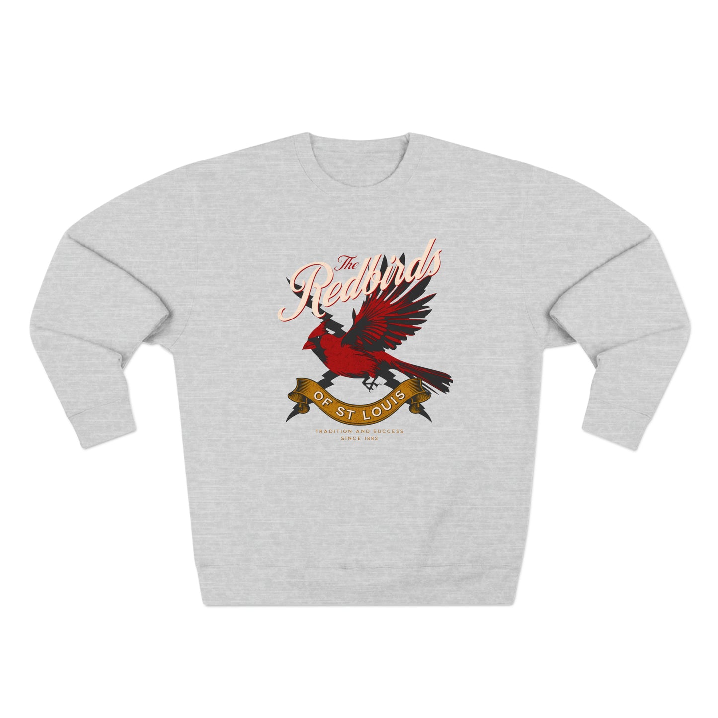 St Louis Baseball Fan "The Redbirds of St Louis" Womens Premium Crewneck Sweatshirt