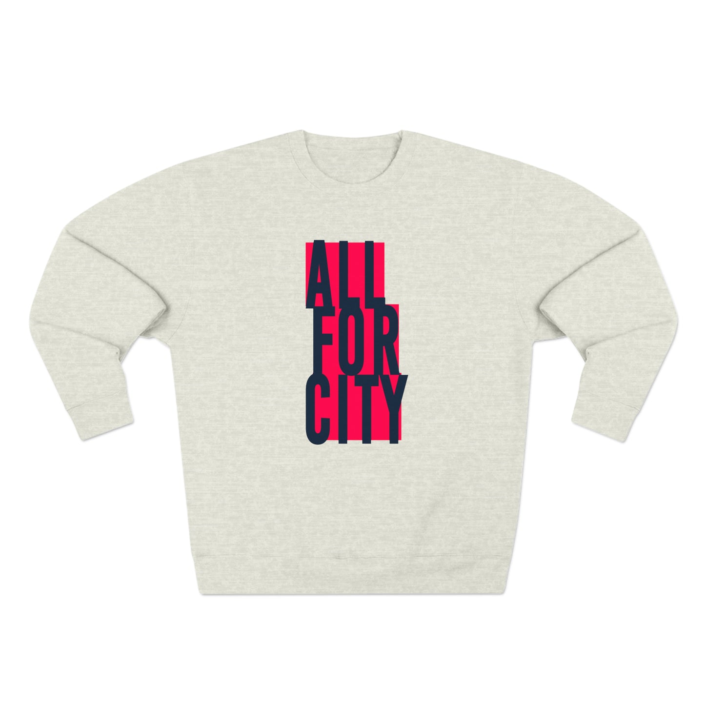 St Louis Soccer Fan "All For City" Block Print Mens Womens Premium Crewneck Sweatshirt