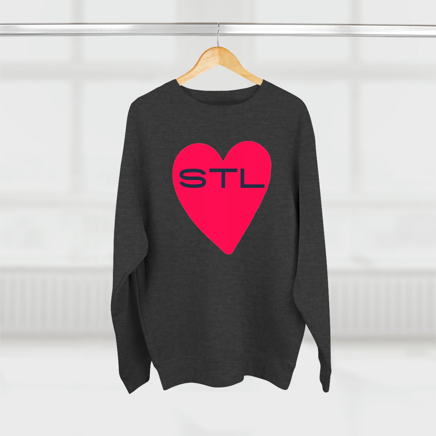 St Louis Soccer Fan "I Heart STL" Mens Womens Premium Crewneck Sweatshirt