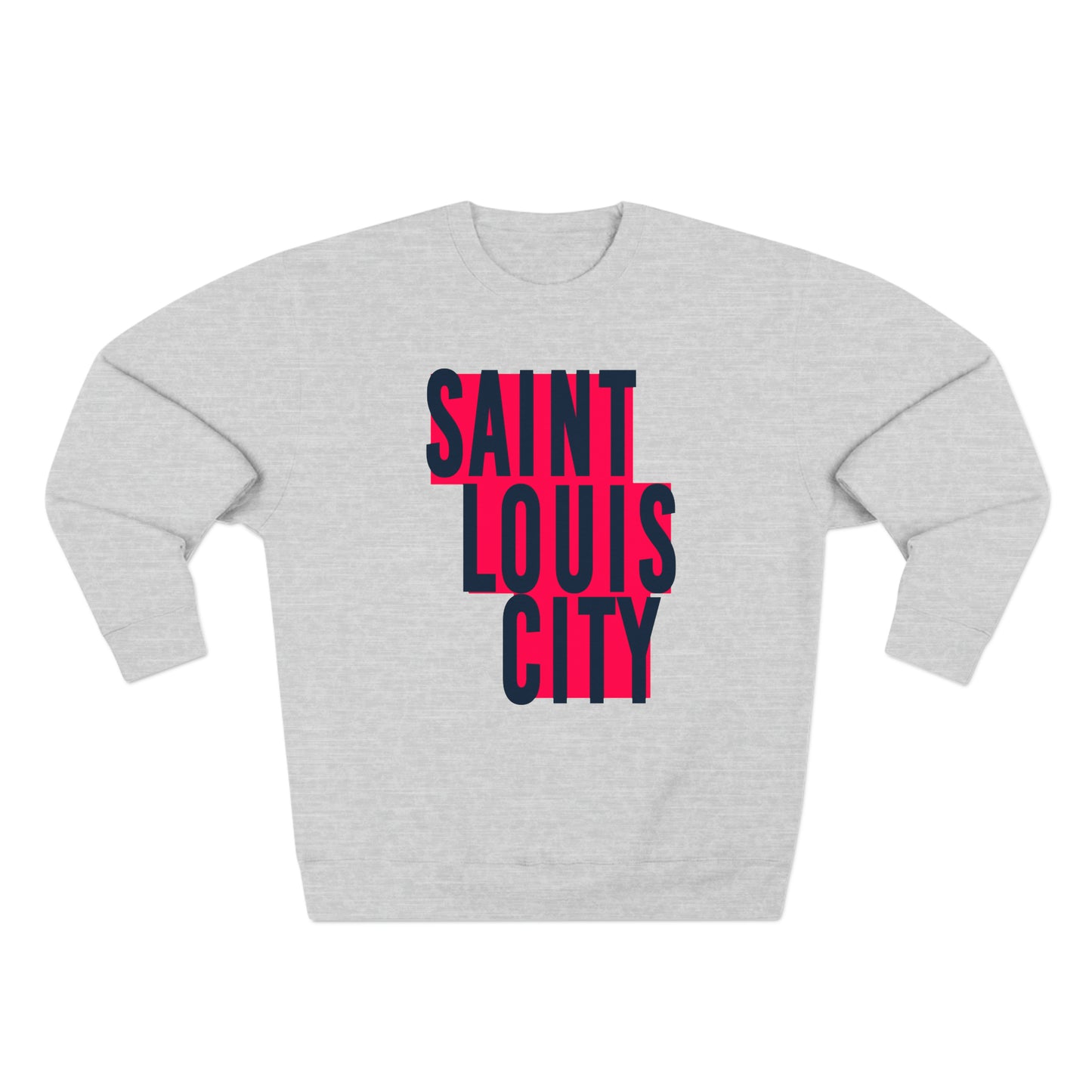 St Louis Soccer Fan Block Print Mens Womens Premium Crewneck Sweatshirt