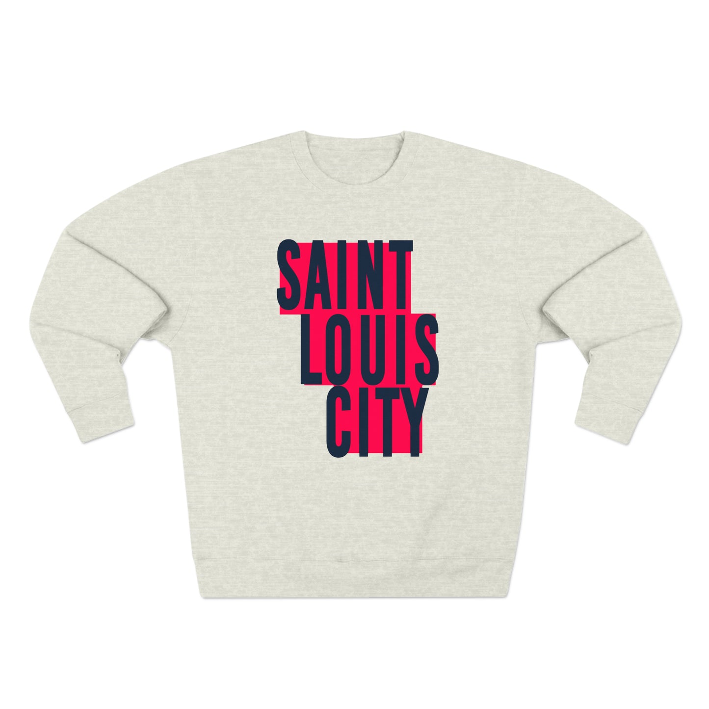 St Louis Soccer Fan Block Print Mens Womens Premium Crewneck Sweatshirt