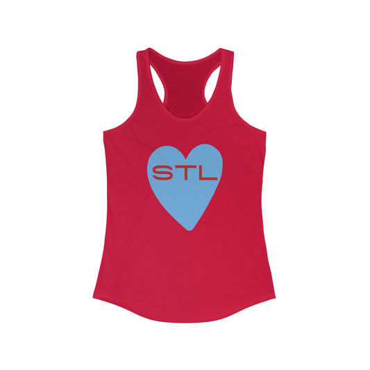 St Louis Baseball Fan "I Heart STL" Womens Racerback Tank Top Shirt