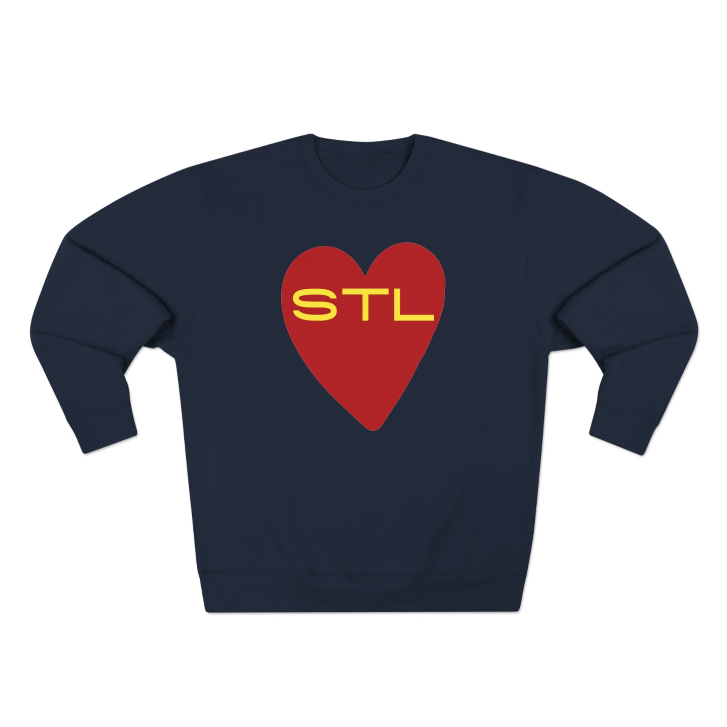 St Louis Baseball Fan "I Heart STL" Mens Womens Premium Crewneck Sweatshirt