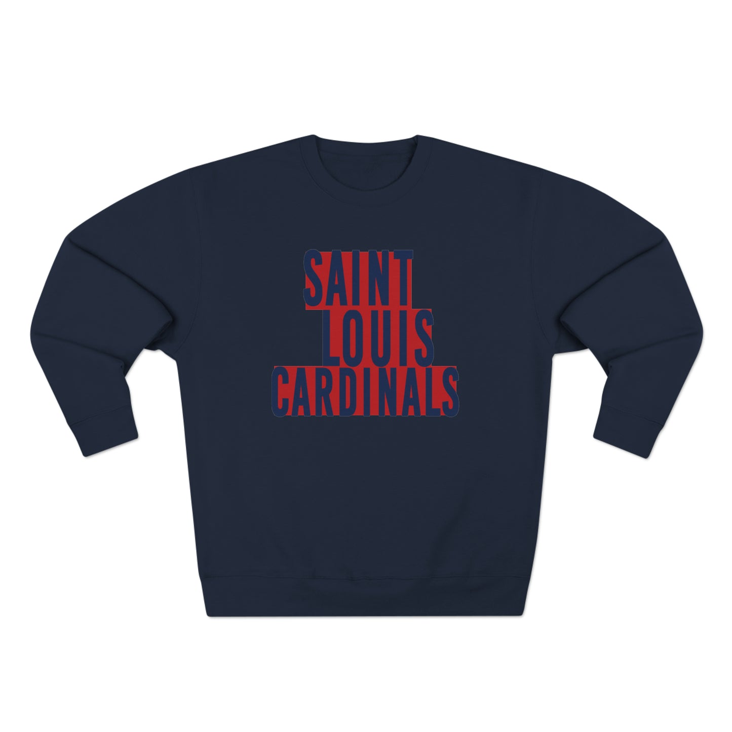 St Louis Baseball Fan Block Print Premium Crewneck Sweatshirt