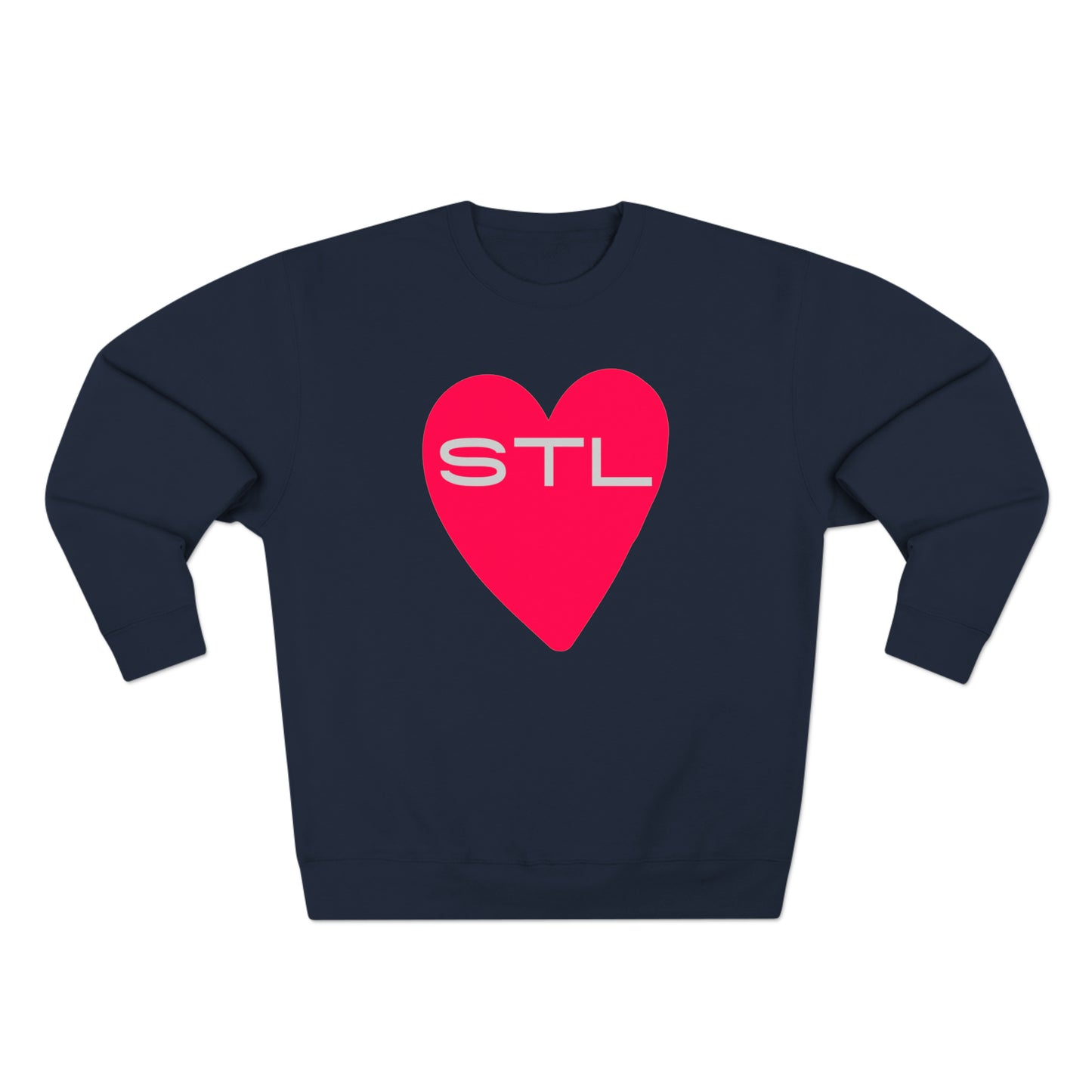 St Louis Soccer Fan "I Heart STL" Mens Womens Premium Crewneck Sweatshirt