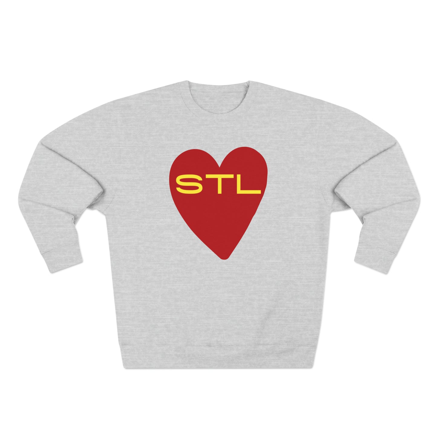 St Louis Baseball Fan "I Heart STL" Mens Womens Premium Crewneck Sweatshirt