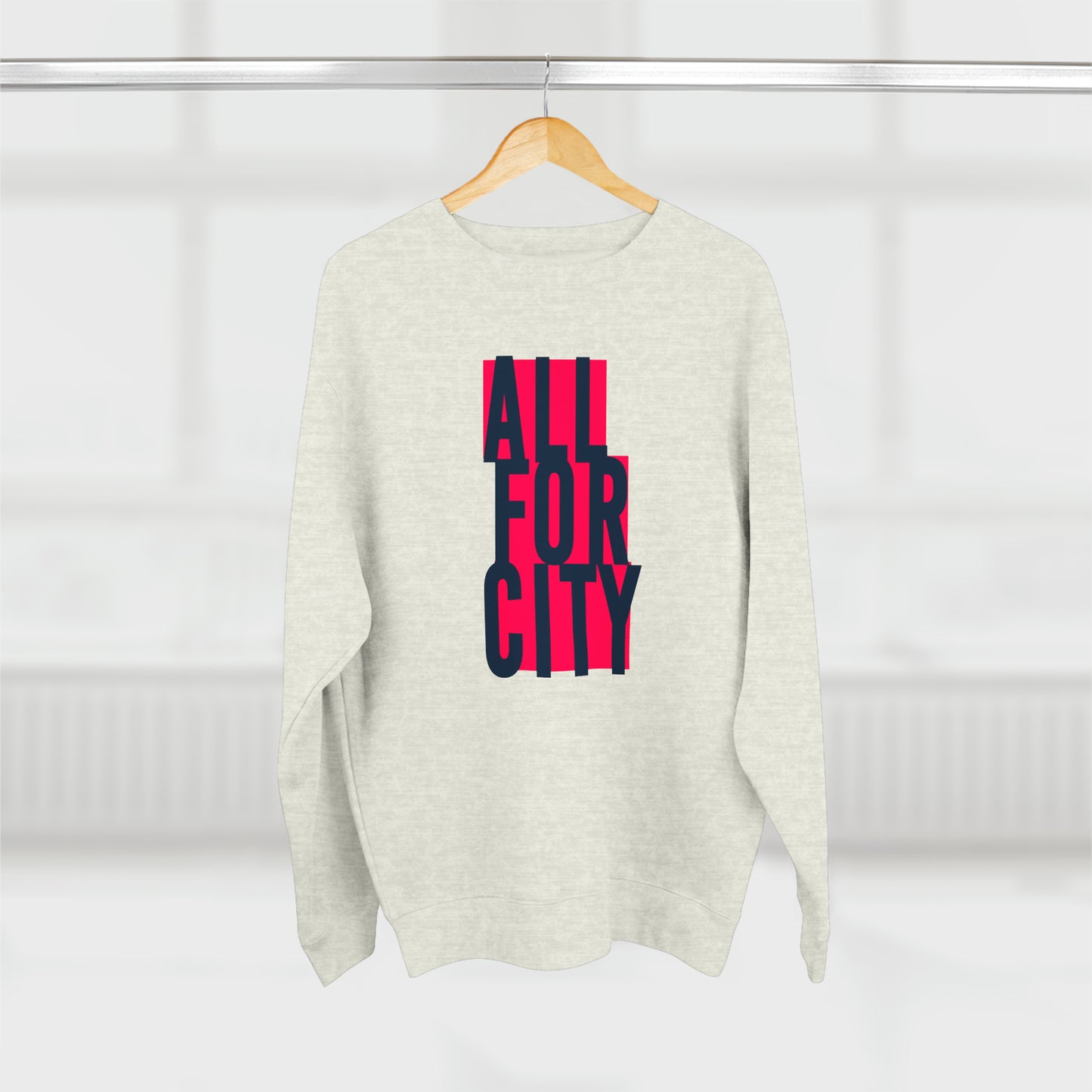 St Louis Soccer Fan "All For City" Block Print Mens Womens Premium Crewneck Sweatshirt