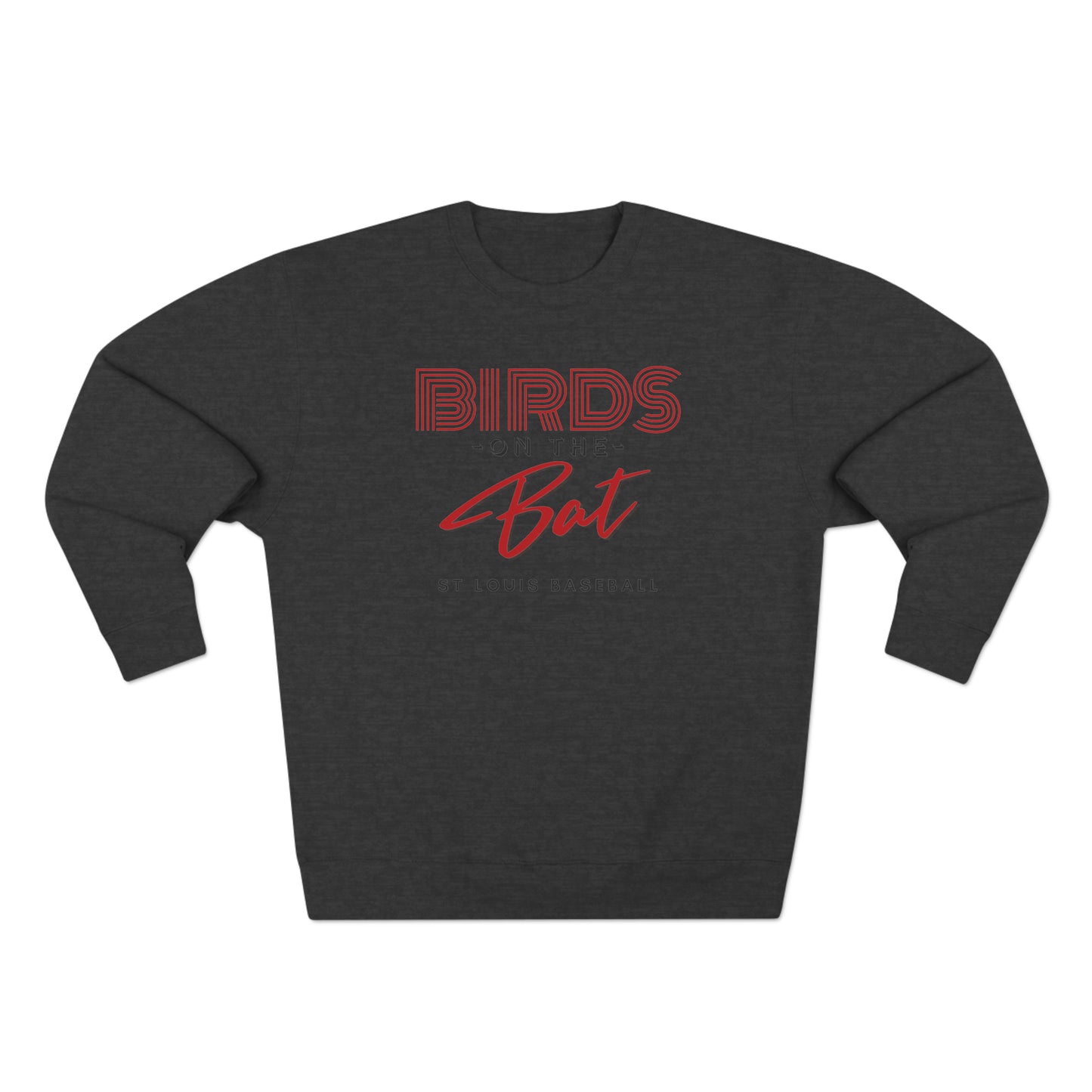 St Louis Baseball Fan "Birds on the Bat" Womens Premium Crewneck Sweatshirt