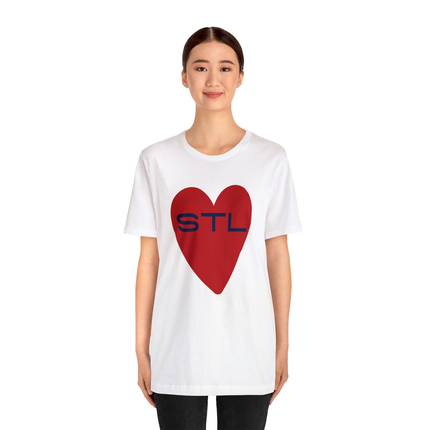 St Louis Baseball Fan "I Heart STL" Womens Jersey Short Sleeve Tshirt