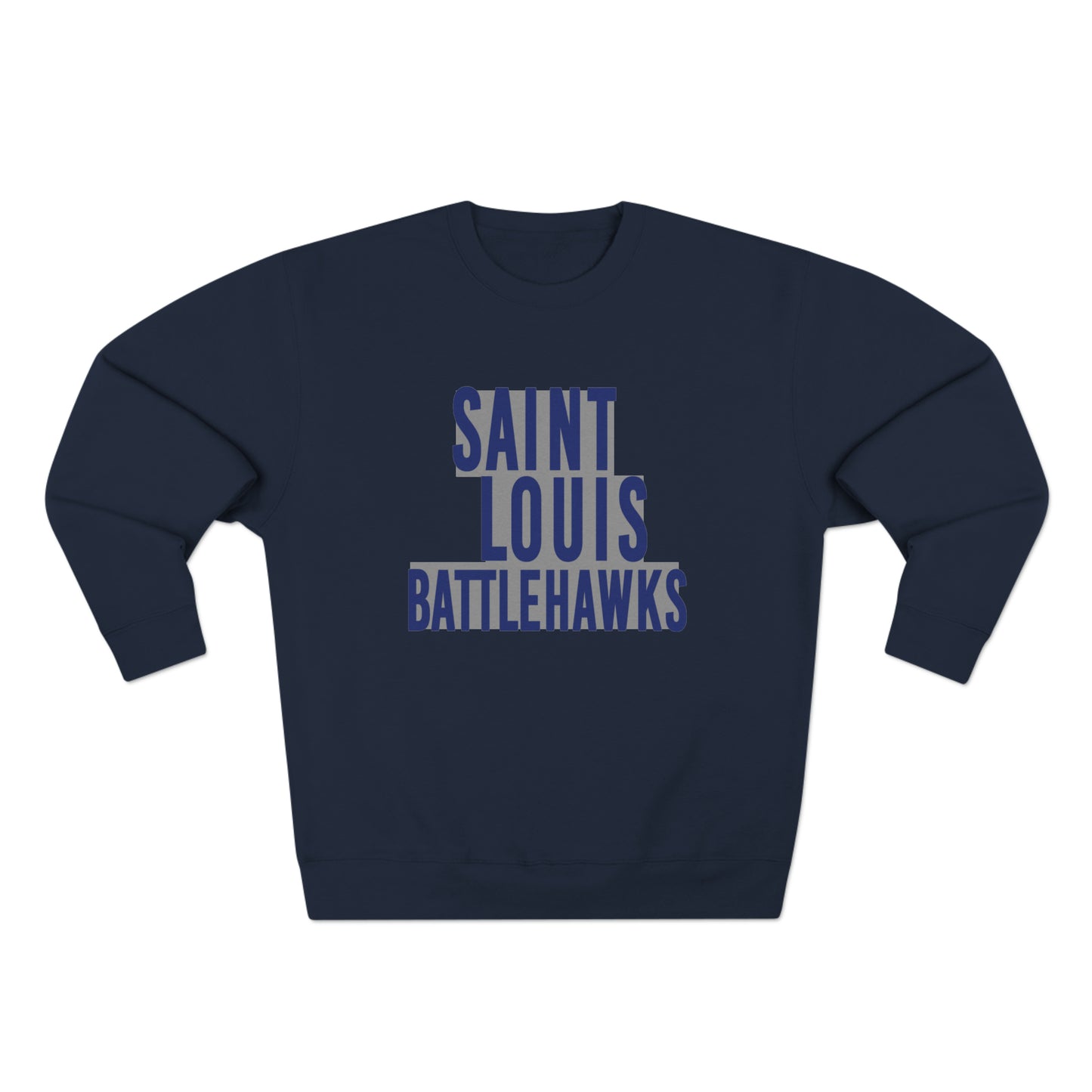 St Louis Football Fan Block Text Mens Womens Premium Crewneck Sweatshirt