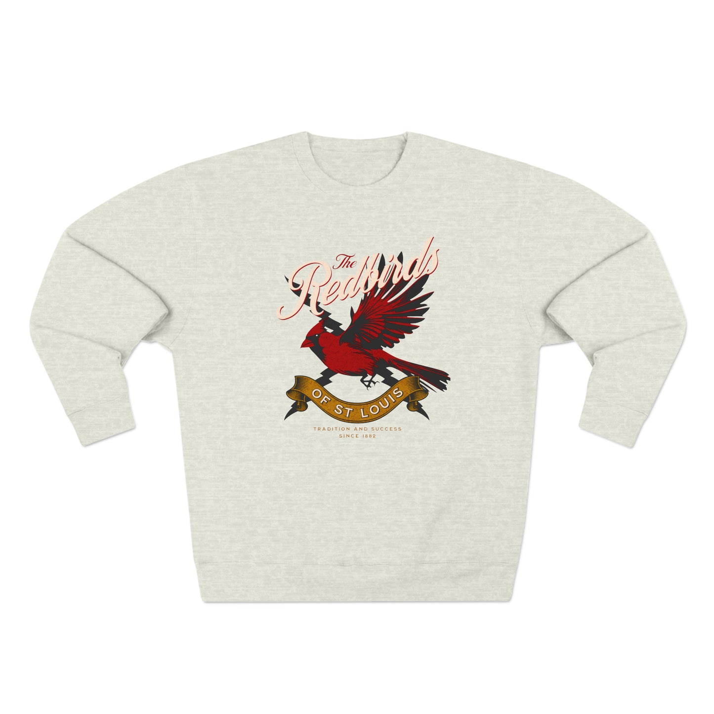 St Louis Baseball Fan "The Redbirds of St Louis" Womens Premium Crewneck Sweatshirt