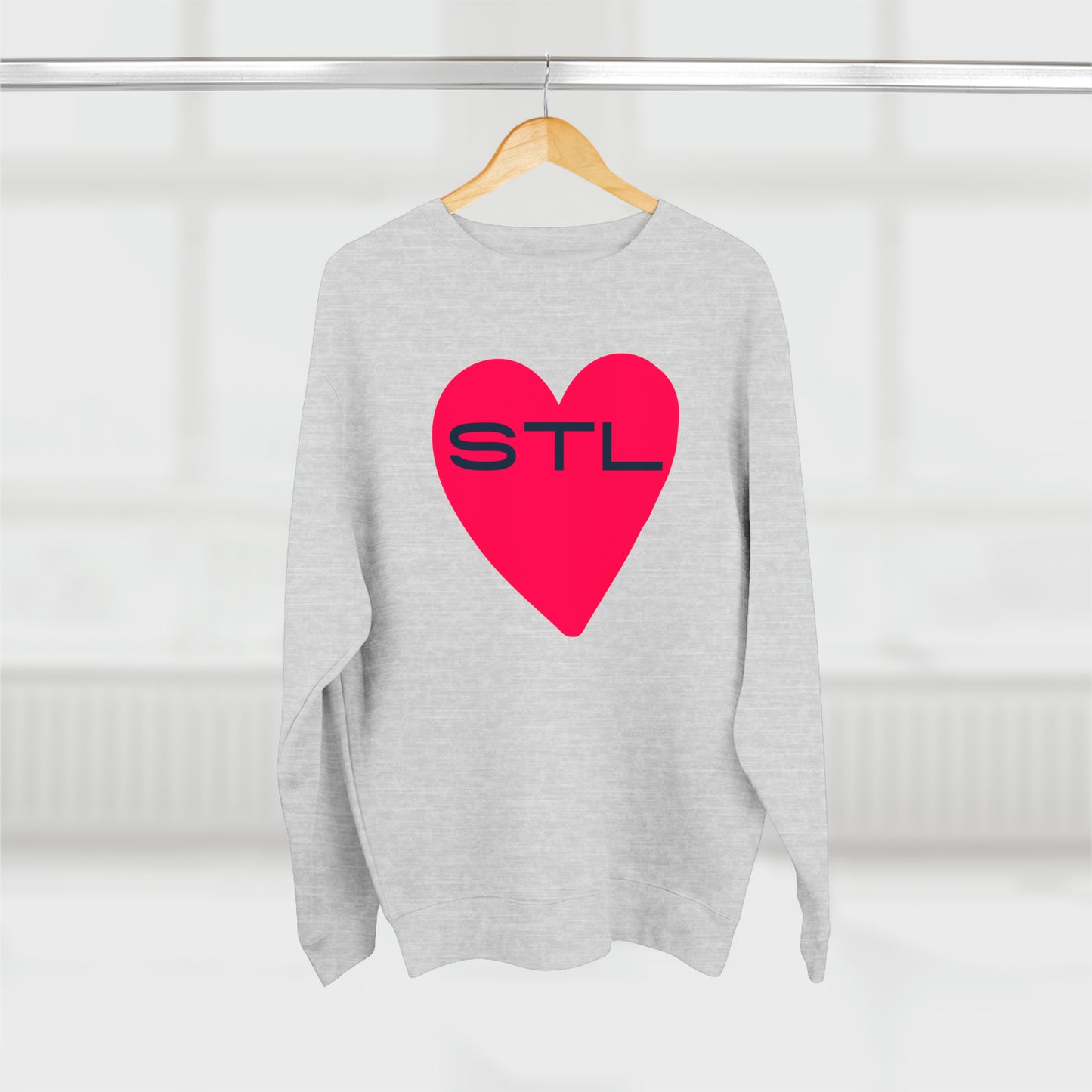 St Louis Soccer Fan "I Heart STL" Mens Womens Premium Crewneck Sweatshirt